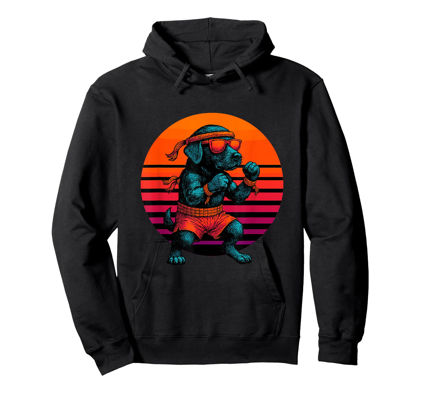 Retro Dog with Gloves Muay Thai Fighter T-Shirt