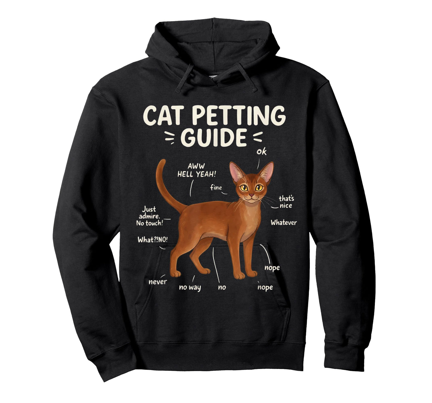 Abyssinian Cat Petting Guide Funny Cat Lover T-Shirt