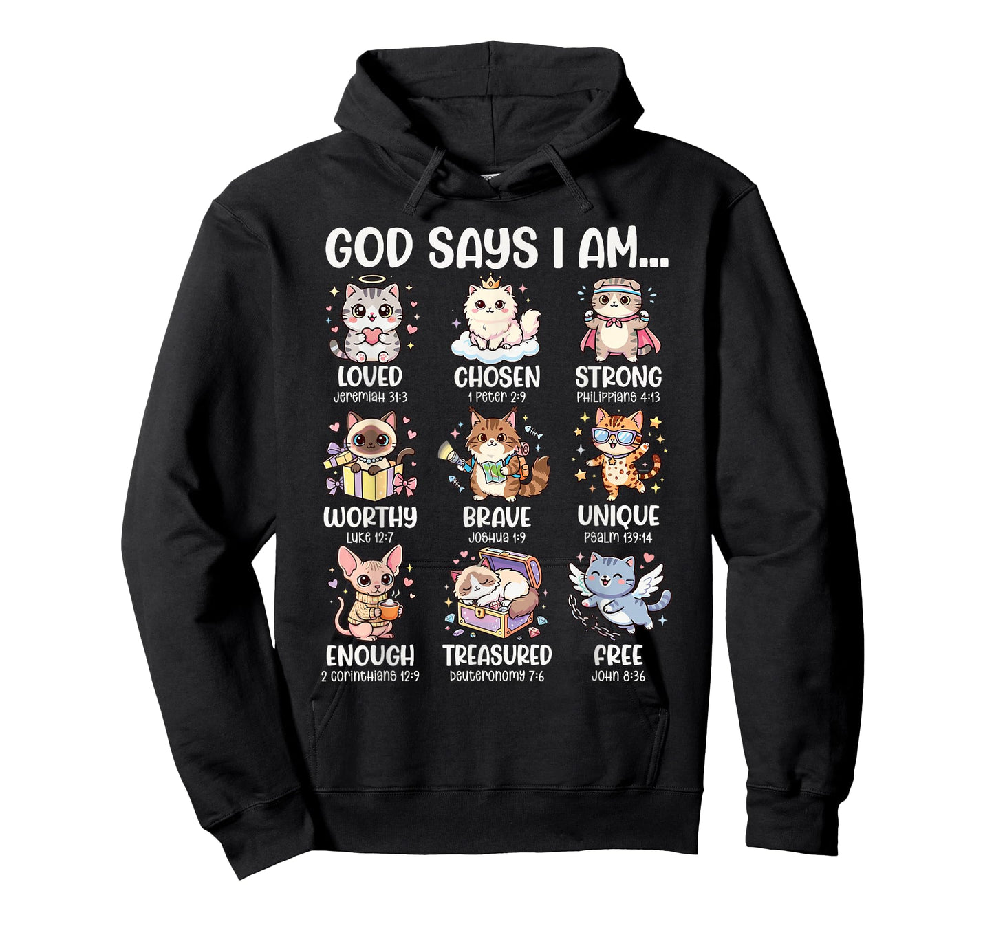 God Says I Am Bible Verses for Christian Cat Lover T-Shirt