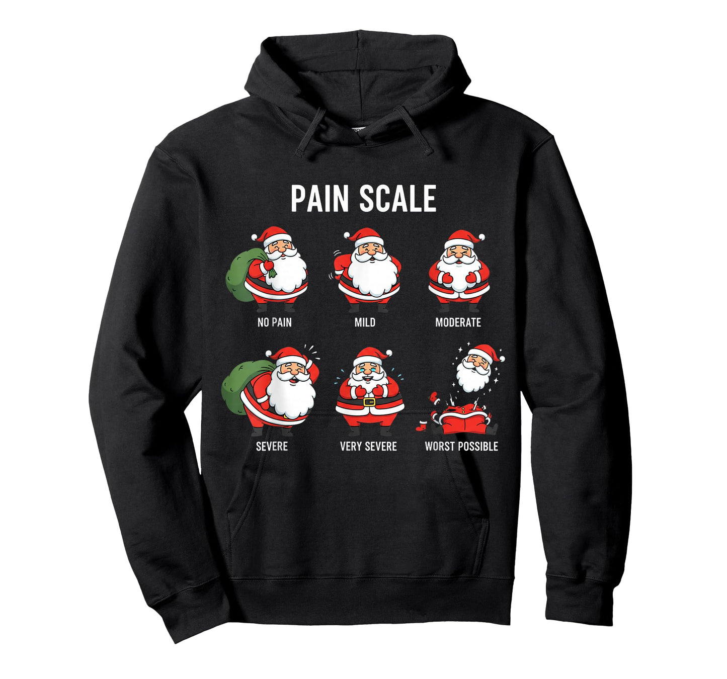 Santa Pain Scale Funny Christmas Design for Nurse CNA ER T-Shirt
