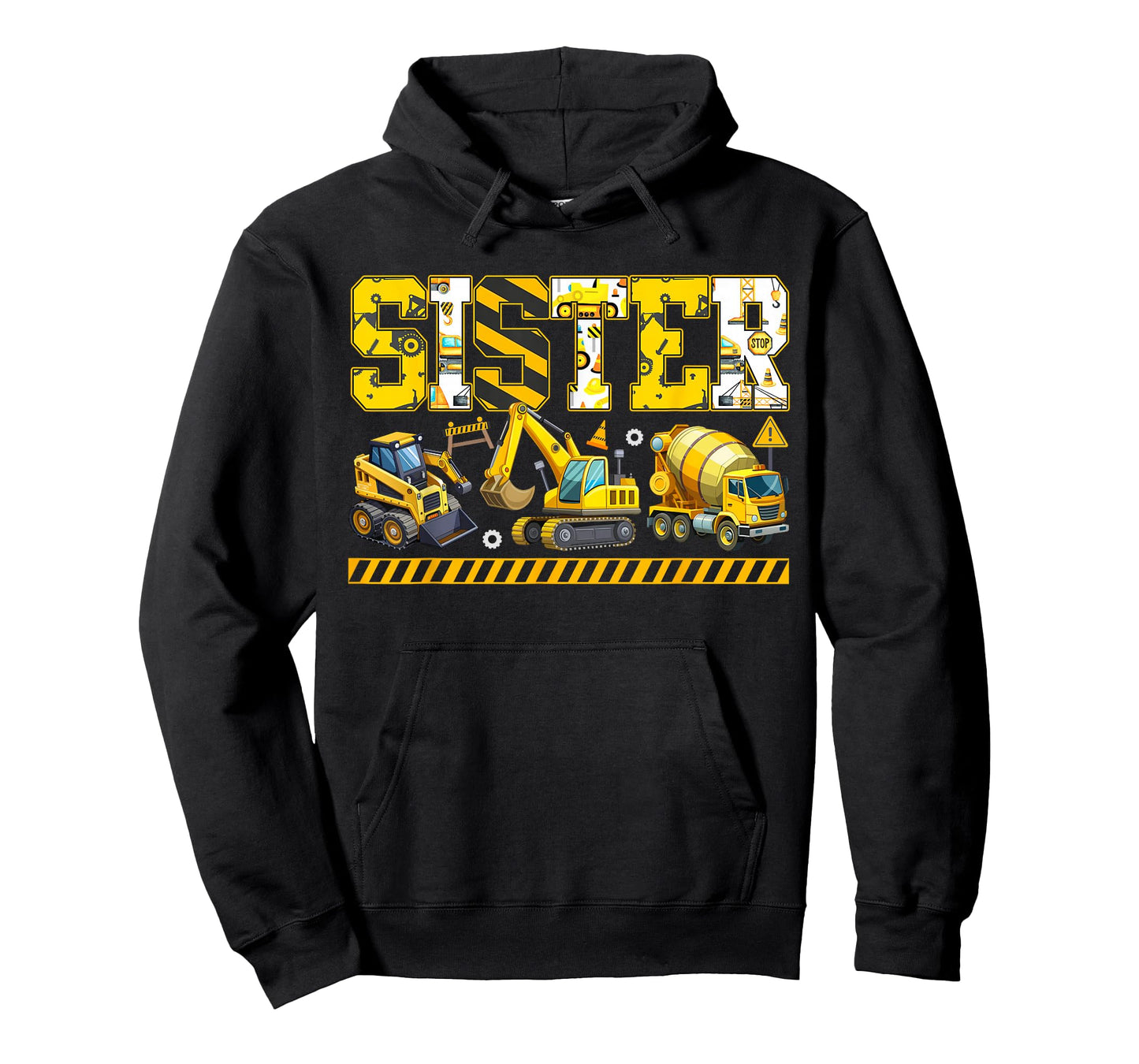 Funny Sister Construction Excavator Matching Family Party T-Shirt