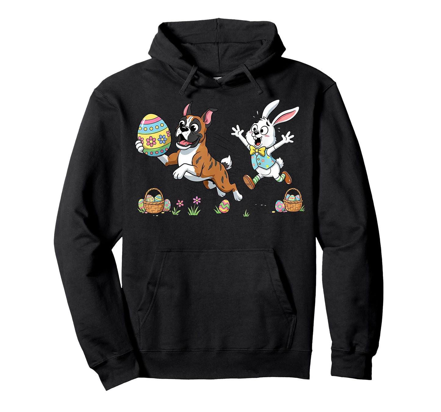 Funny Boxer Dog Bunny Easter Egg Kids Mens Womens Easter Day T-Shirt