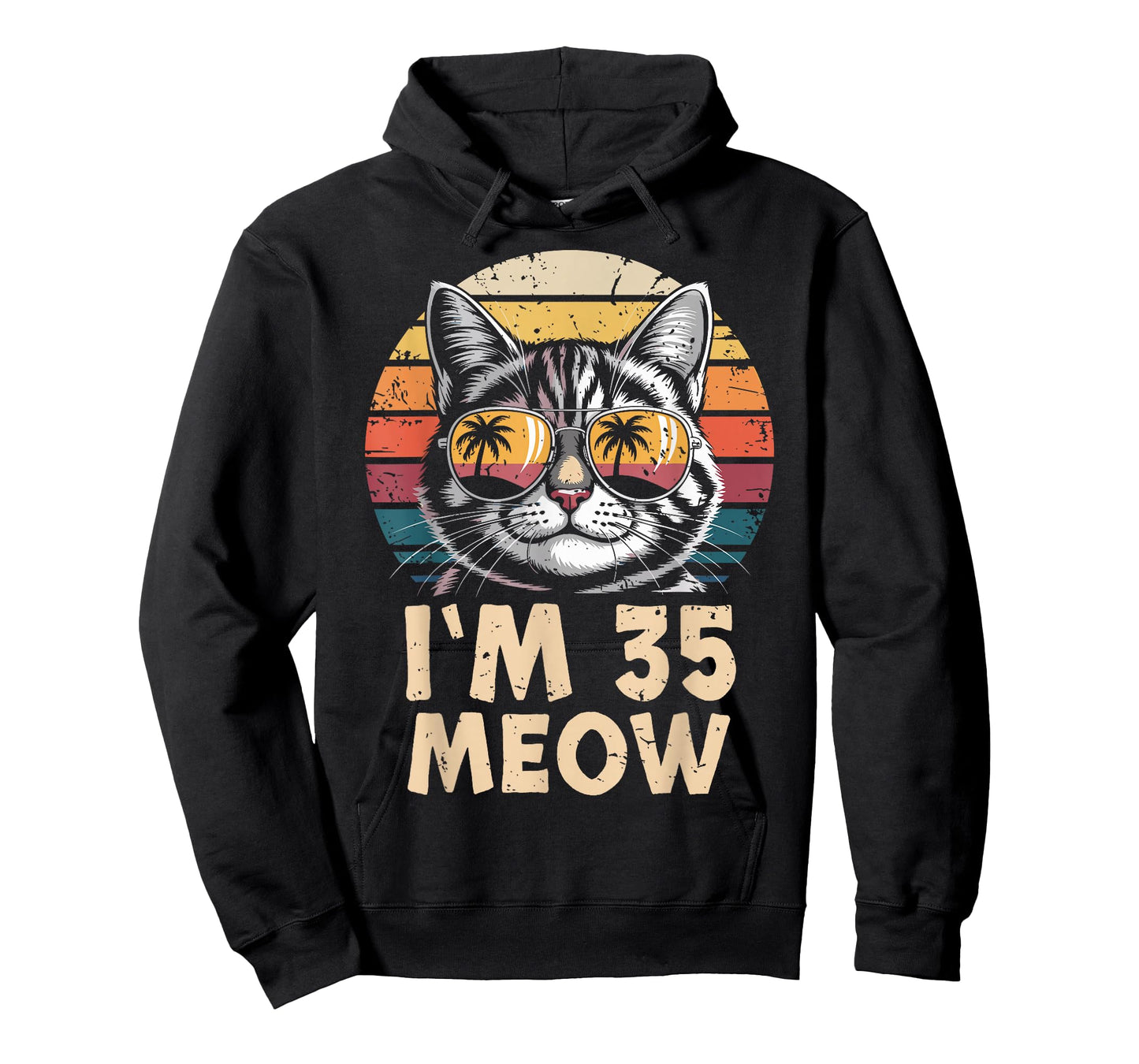 35 Birthday 35 Years Old I’m 35 Meow Funny Cat Birthday T-Shirt