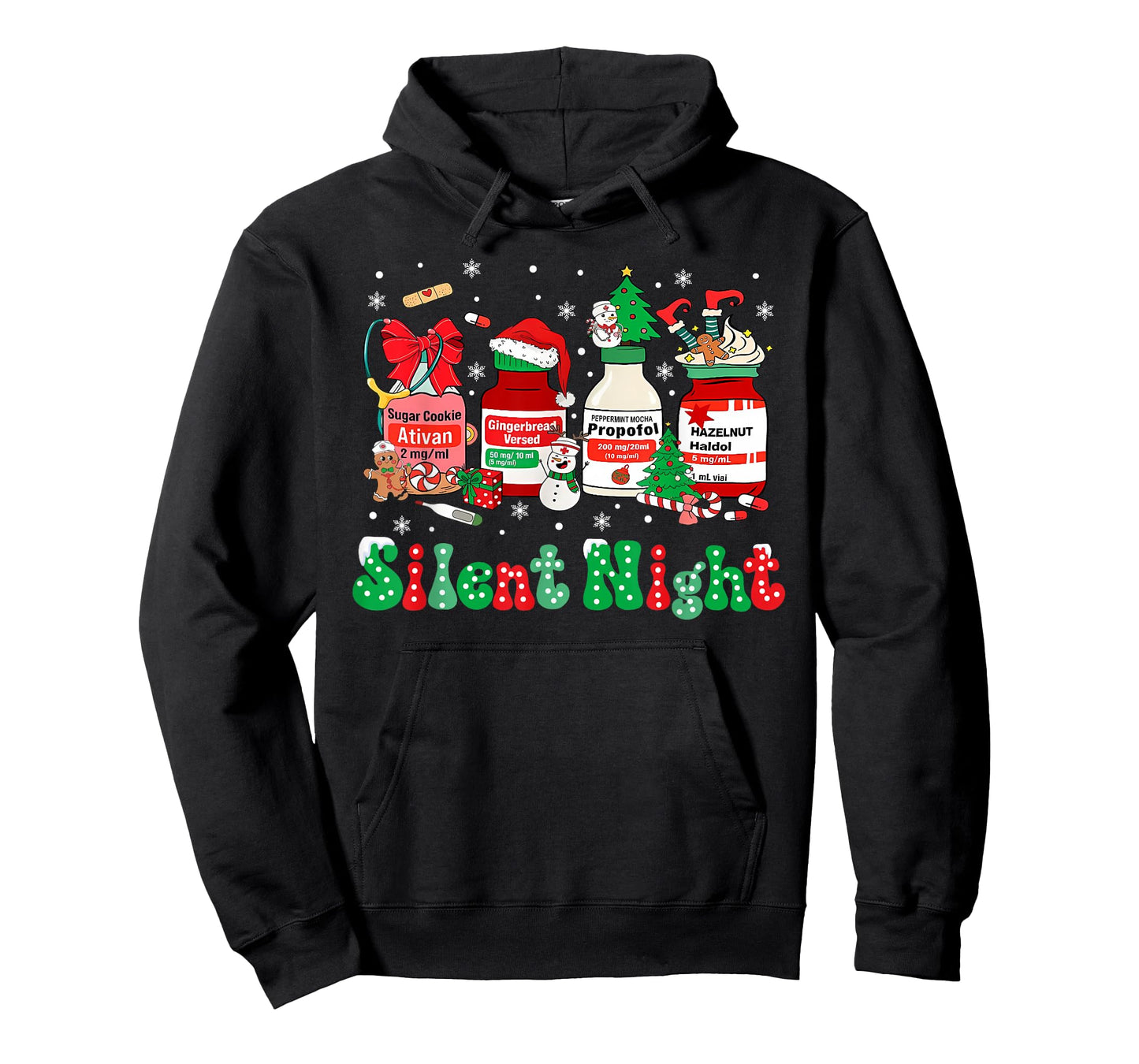 Retro Propofol Silent Night ICU Nurses Funny Merry Christmas T-Shirt