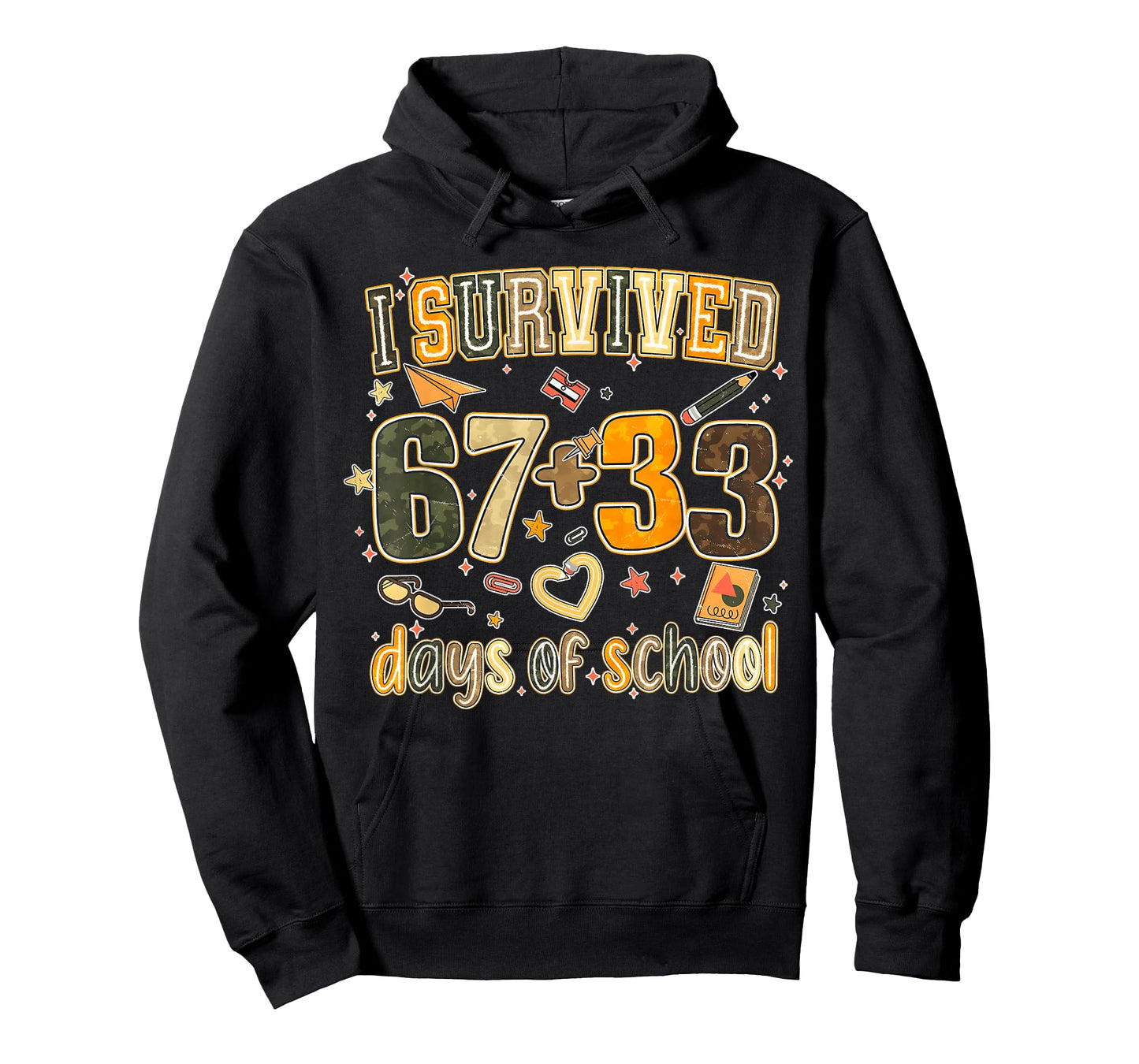 I Survived 67 + 33 Day of School Six Seven Donut Teacher Kid T-Shirt