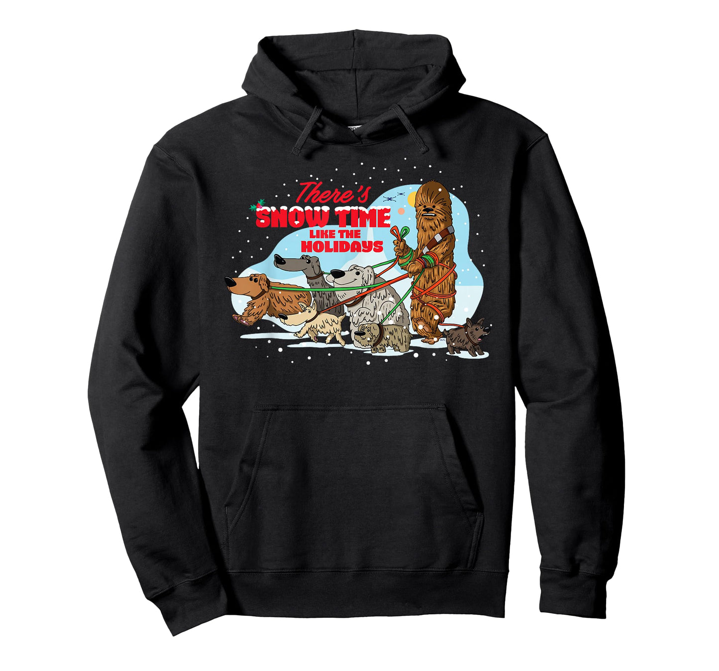 Star Wars Holiday Chewbacca Dog Walker Snow Funny Christmas T-Shirt