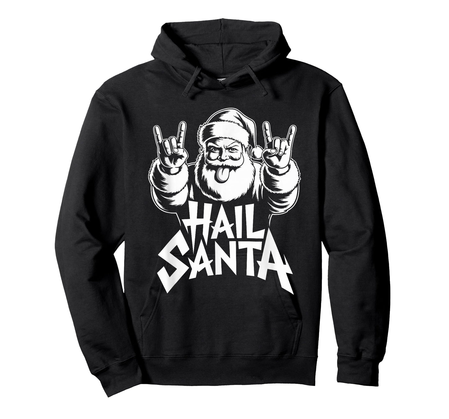 Hail Santa Rocking Christmas Rock and Roll Fun Music Xmas T-Shirt