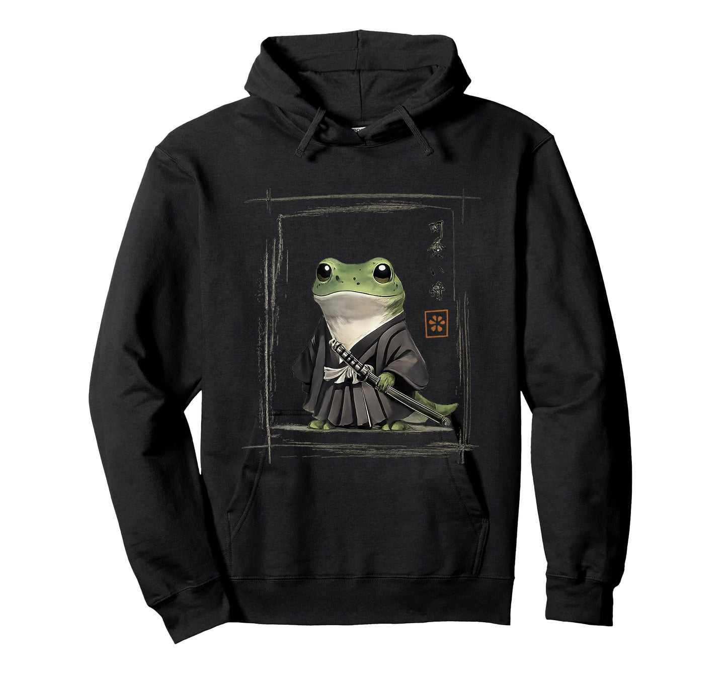 Samurai Frog Japanese Art Sumi-e Novelty Kawaii Funny Frog T-Shirt