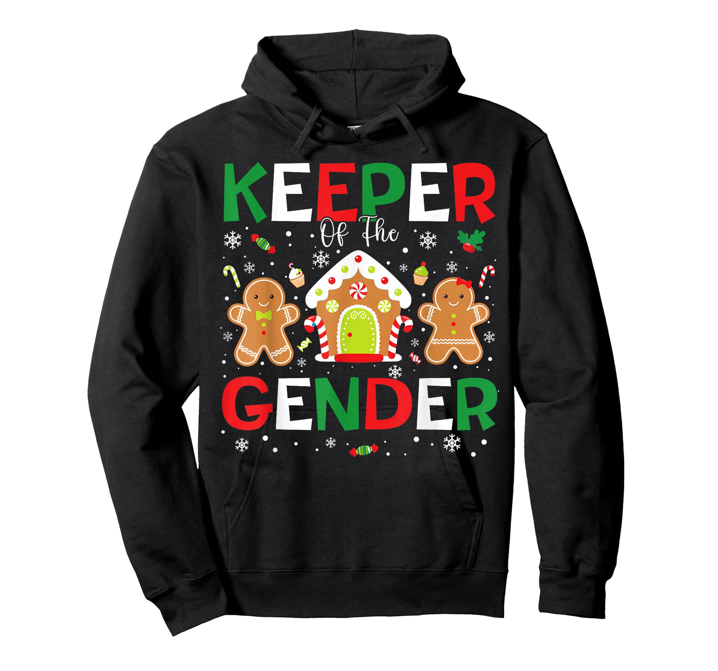 Keeper of The Gender Reveal Christmas Gingerbread Boy Girl T-Shirt