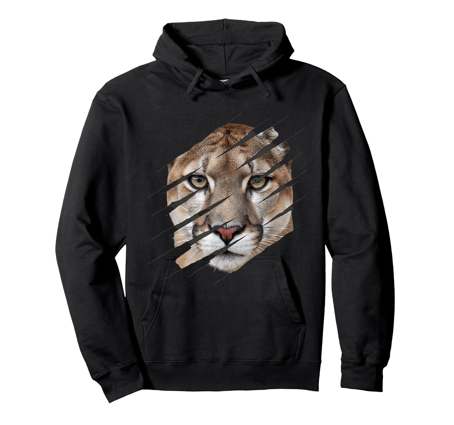 Cougar Face Through Claw Rips Jungle Animal Mountain Cat Fan T-Shirt