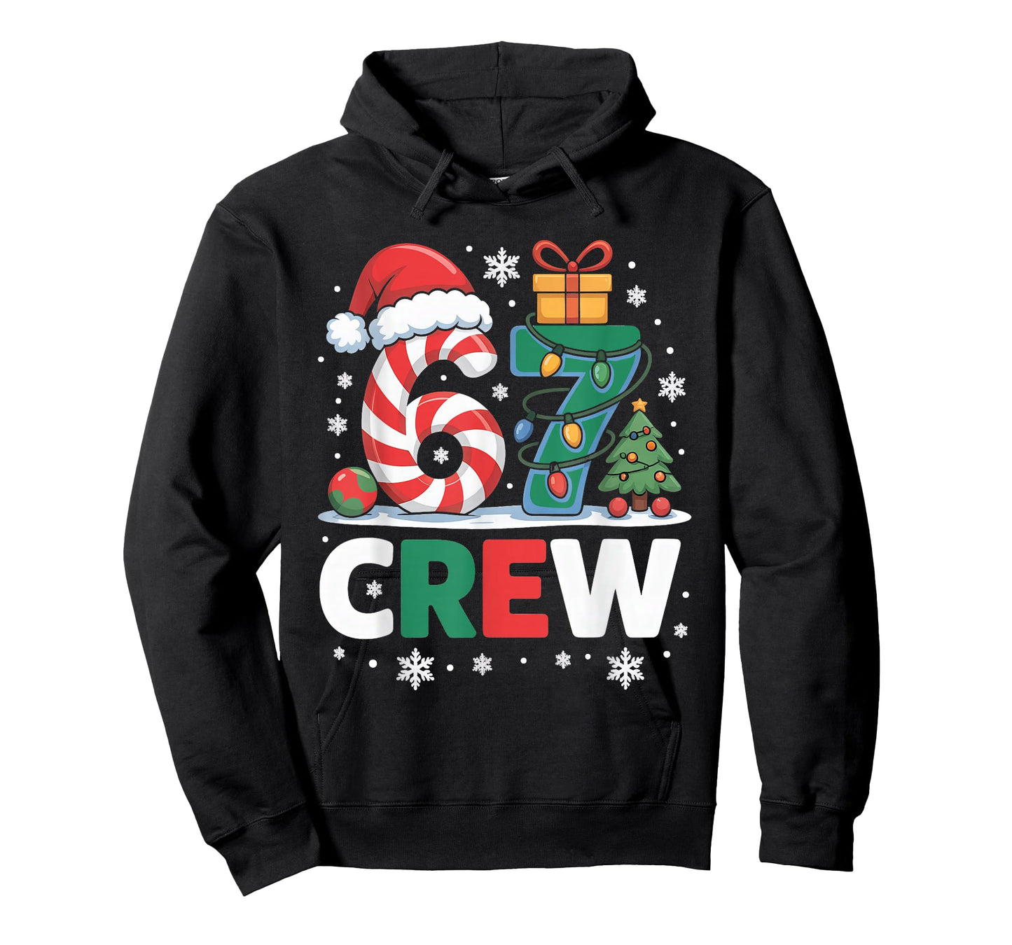 Christmas 67 Crew Brainrot Candy Cane Lights T-Shirt