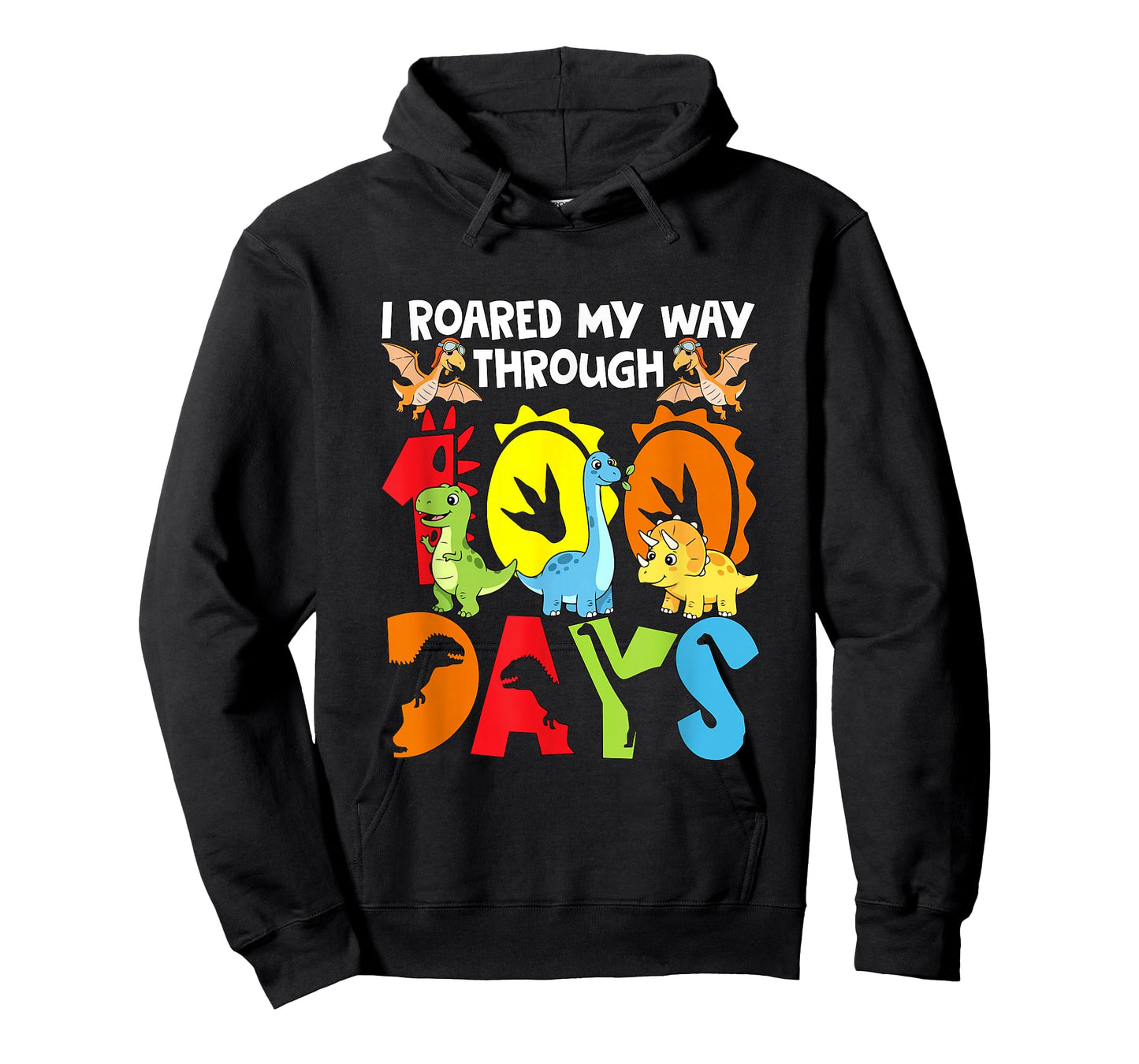 I Roared My Way 100 Days Colorful Dinosaurs 100 Days School T-Shirt