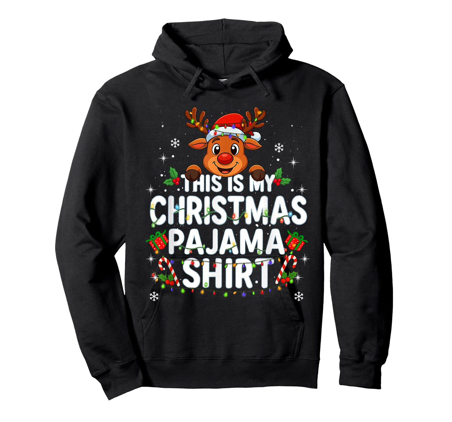 This is My Christmas Pajama Shirt Funny Christmas Reindeer T-Shirt