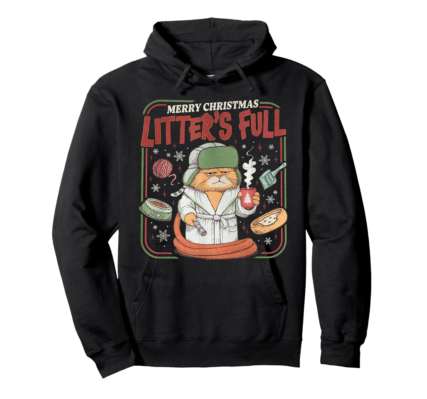 Litter's Full Merry Christmas Funny Cat Lovers Holidays Xmas T-Shirt