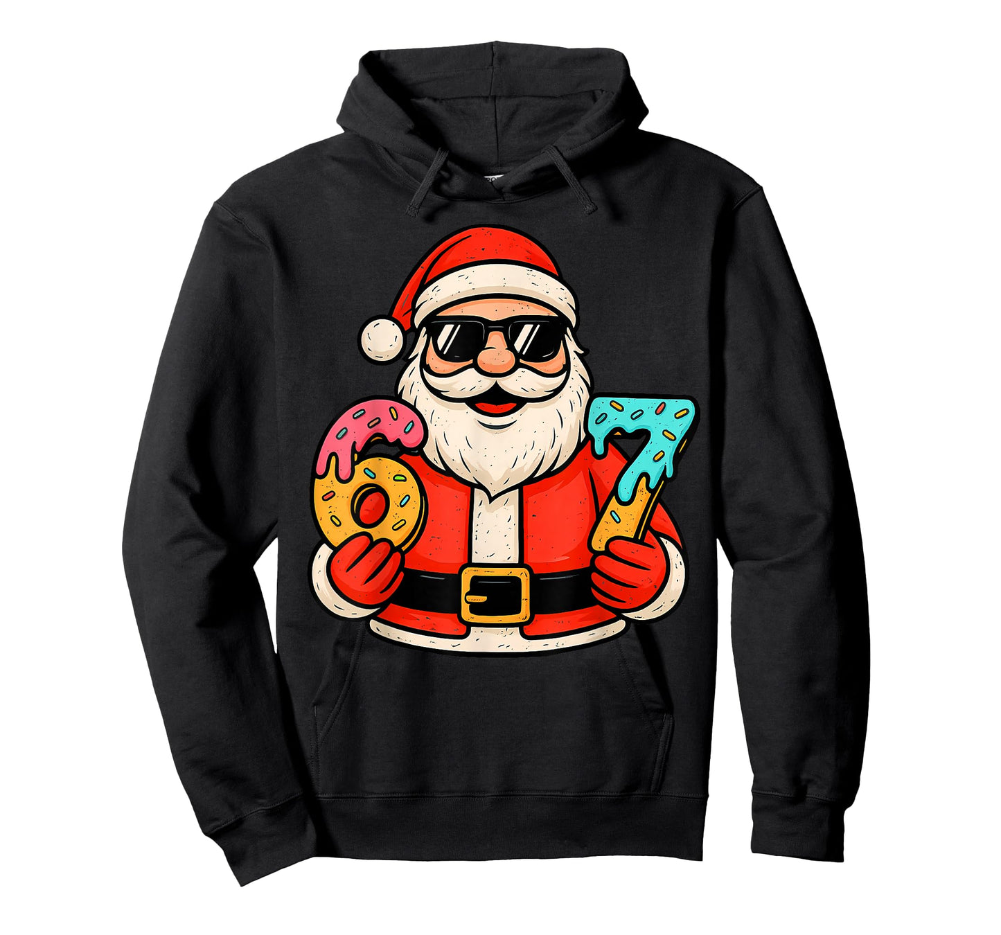 Funny Santa 67 Ice Cream Drip Christmas Xmas Teens Boys Kids T-Shirt