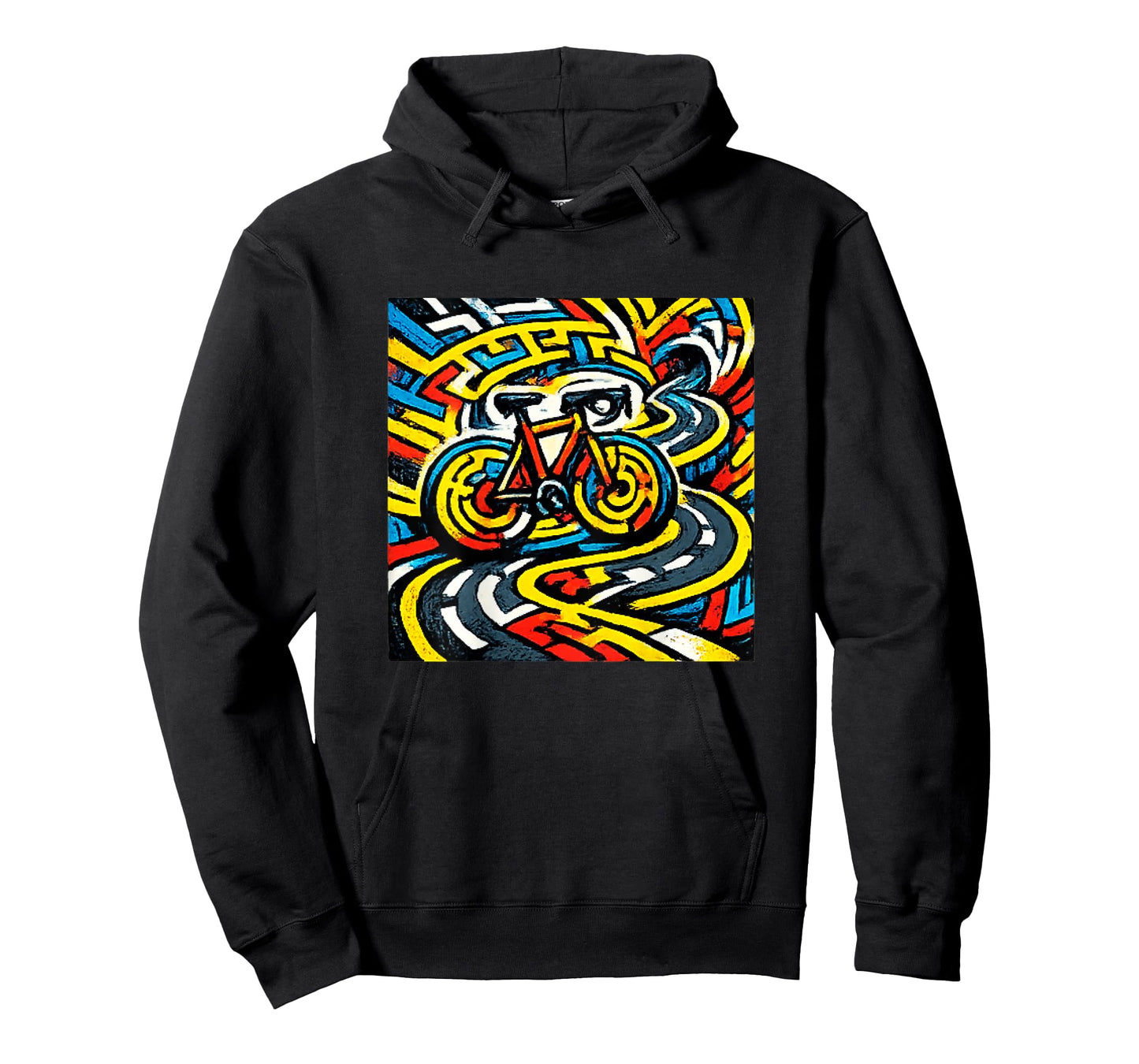 Cycling Psychedelic Maze Road Bike Art T-Shirt