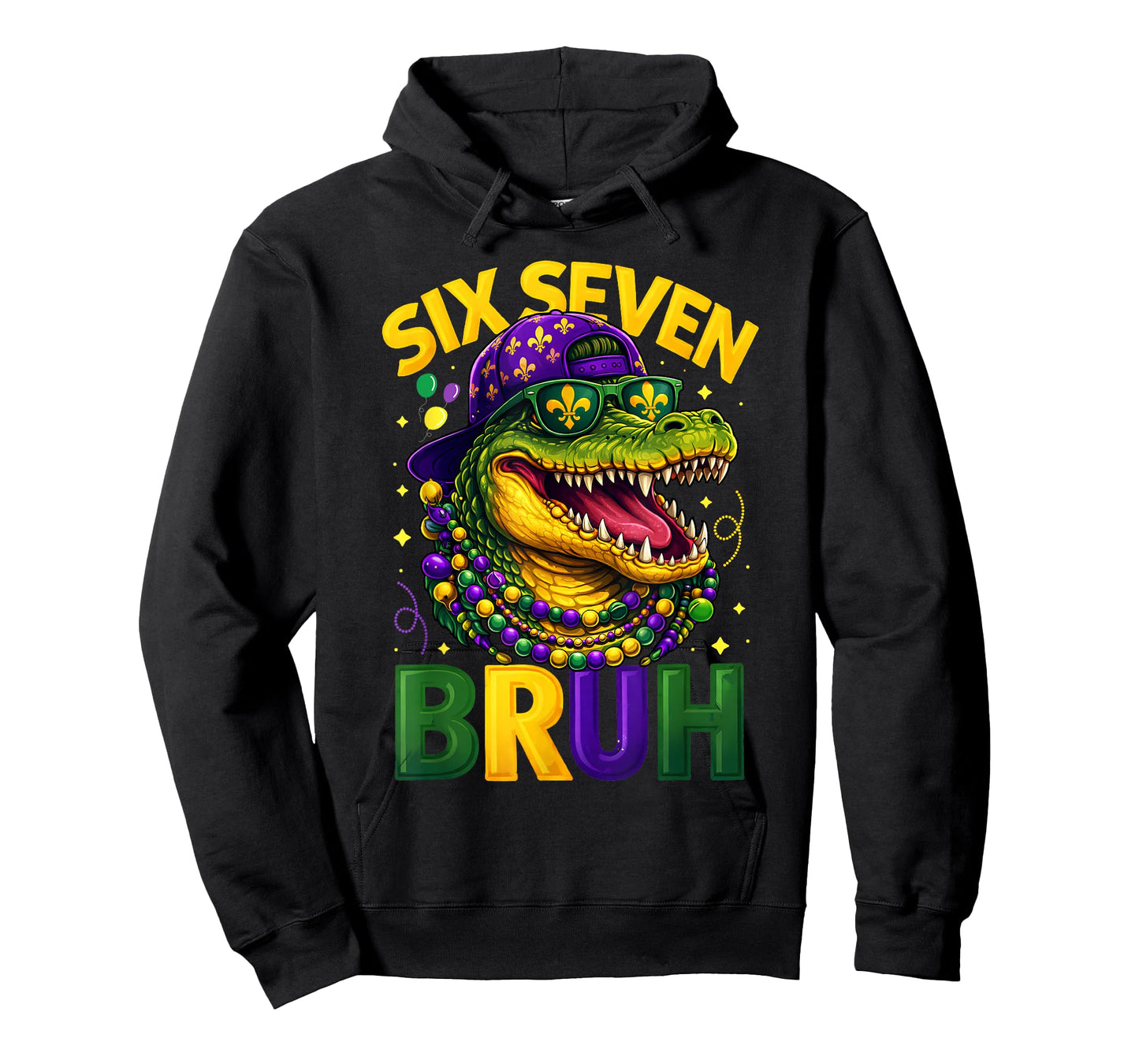 Boys Mardi Gras Six Seven Bruh Mardigator Alligator 6 7 Meme T-Shirt