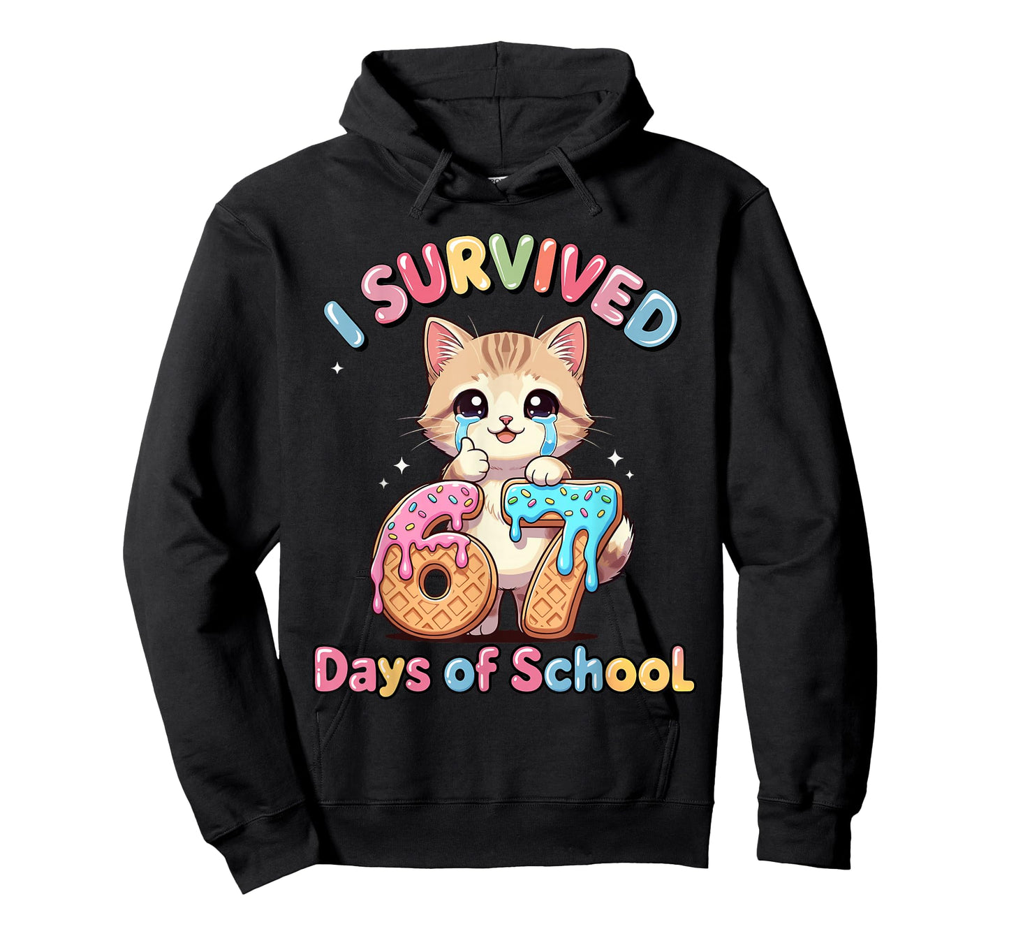 Cat Kitty Gen Alpha Students I Survived 67 Days of School T-Shirt