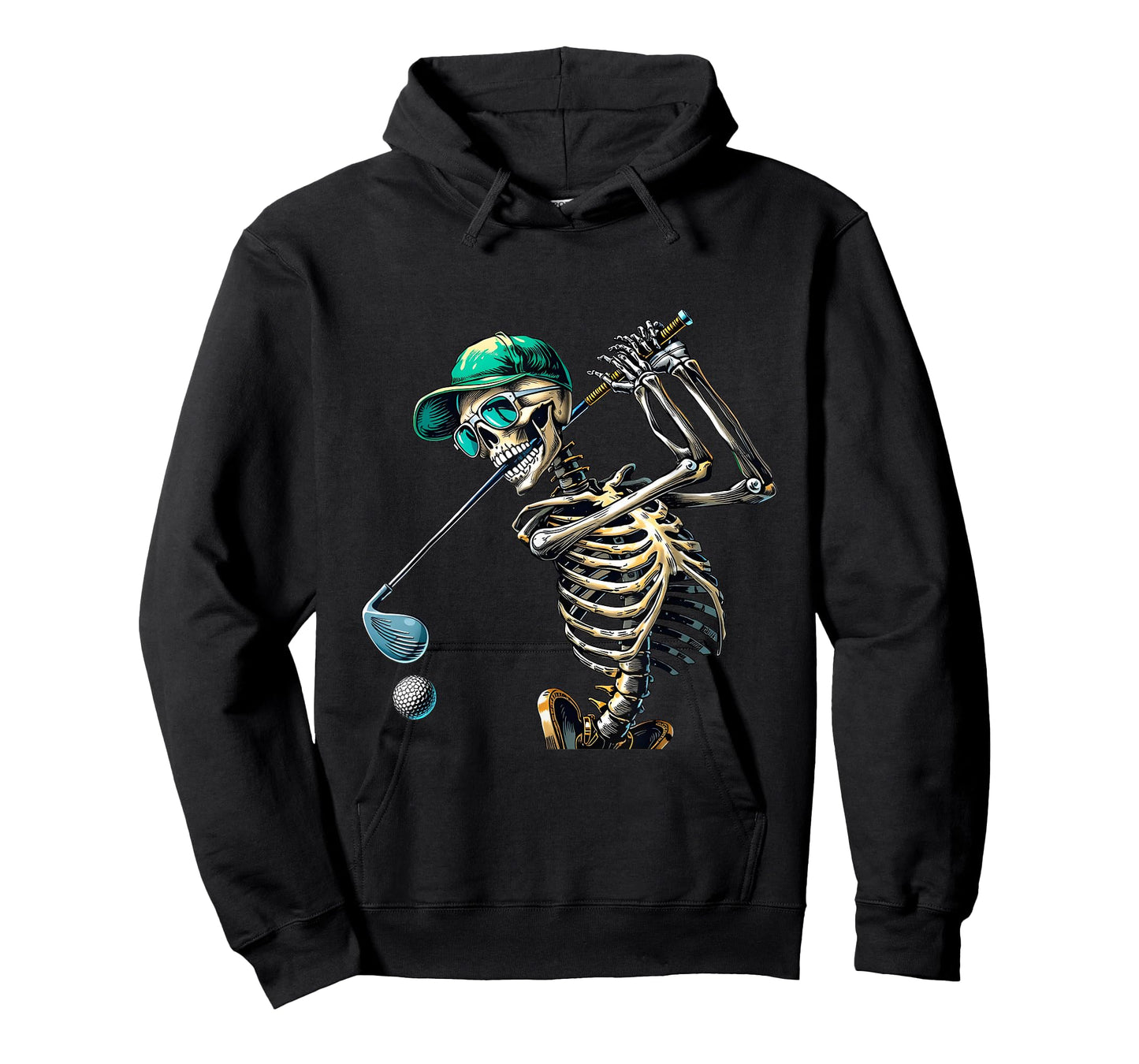 Skeleton Golf Halloween Golfer Golf Player Funny Men Dad T-Shirt