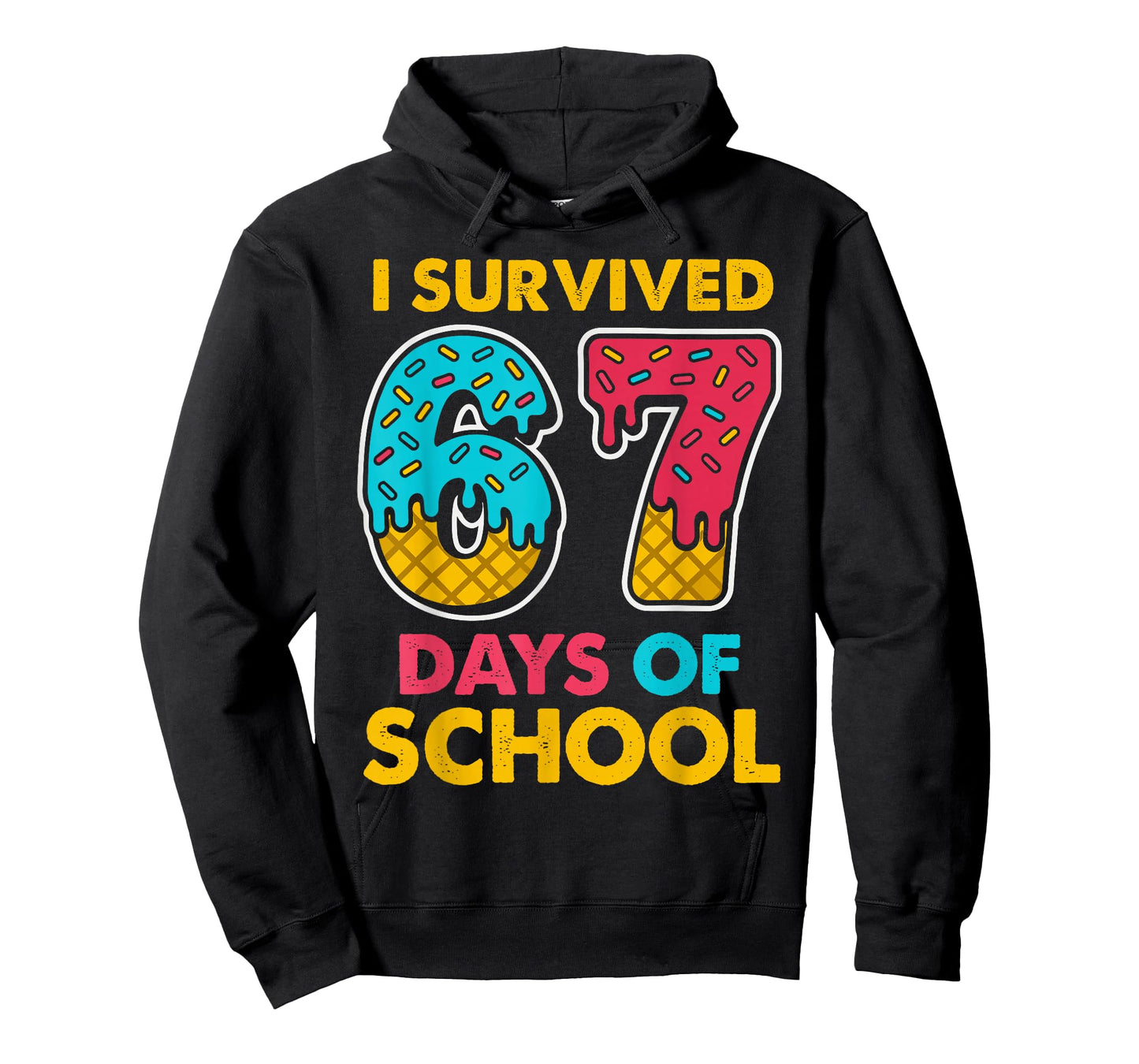 I Survived 67 Days of School Ice Cream Drip Six Seven Meme T-Shirt
