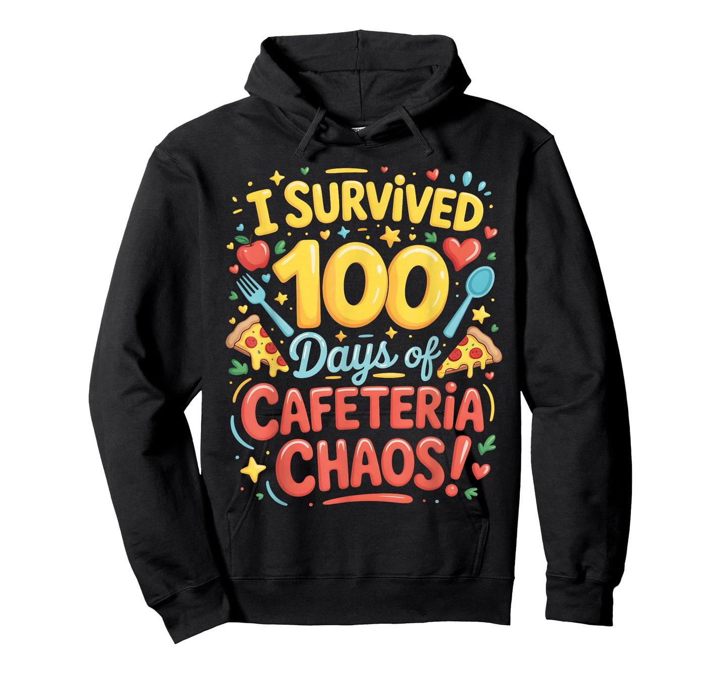 I Survived 100 Days of School Cafeteria Chaos Lunch Lady T-Shirt