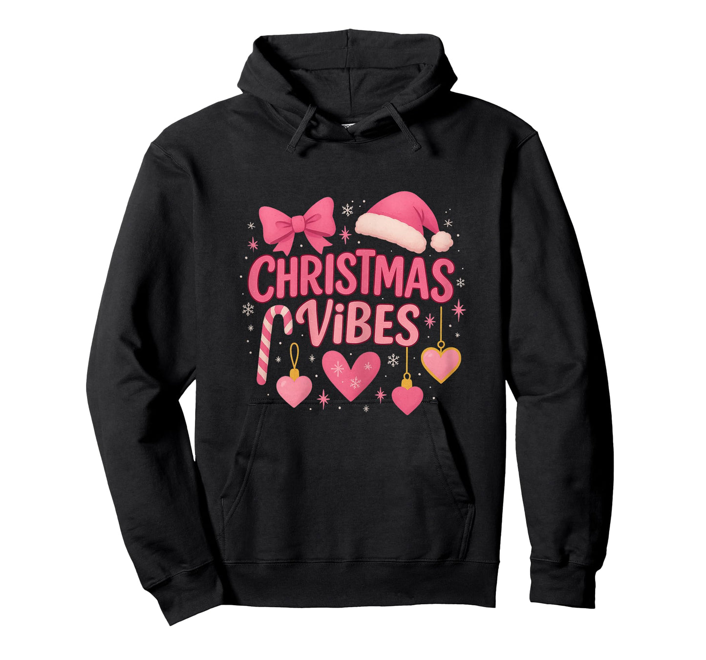Christmas Vibes Women Candy Cane Holiday Girls T-Shirt