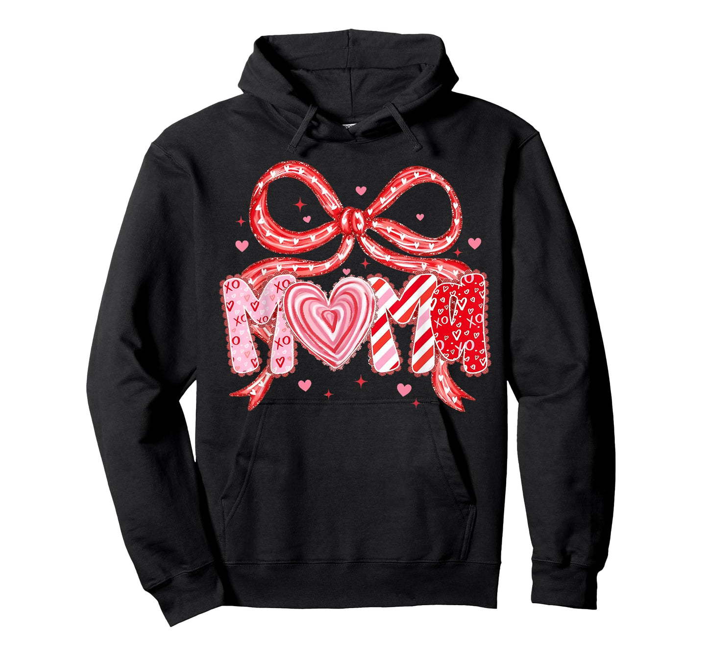 Valentine Mama Coquette Bow Heart Mom Mother Women T-Shirt