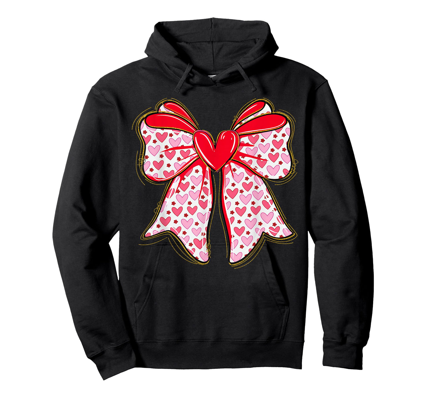 Valentine Hearts Coquette Bow Women Girls T-Shirt
