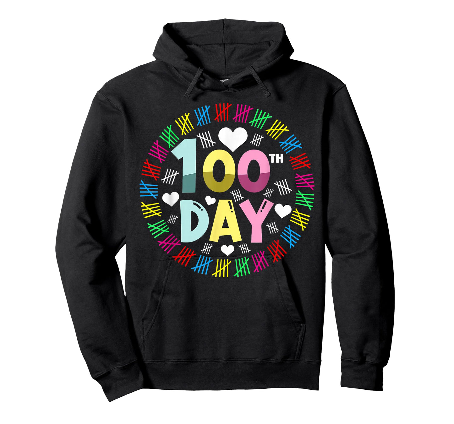 100 Days of School Colorful Tally Marks Kids T-Shirt