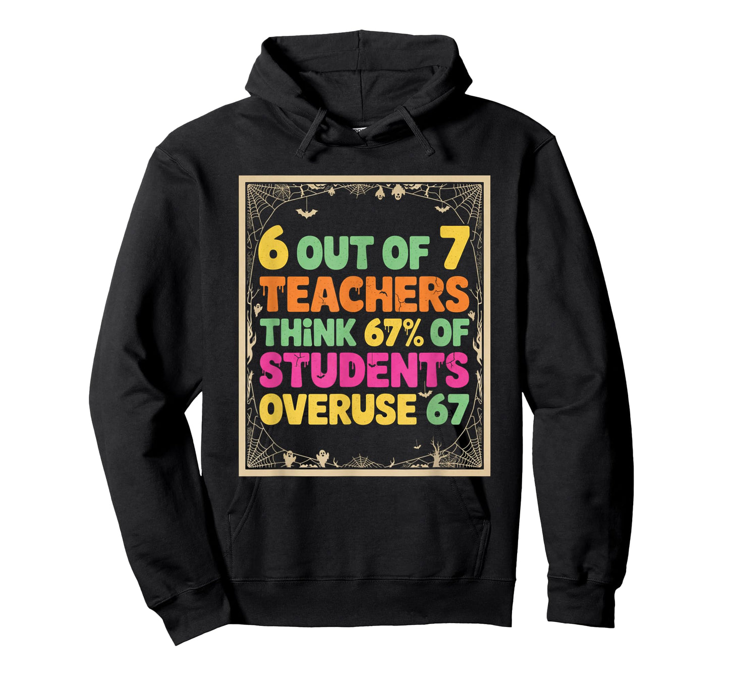 Teacher 6 7 Funny Overuse 67 Halloween Teacher Humor T-Shirt