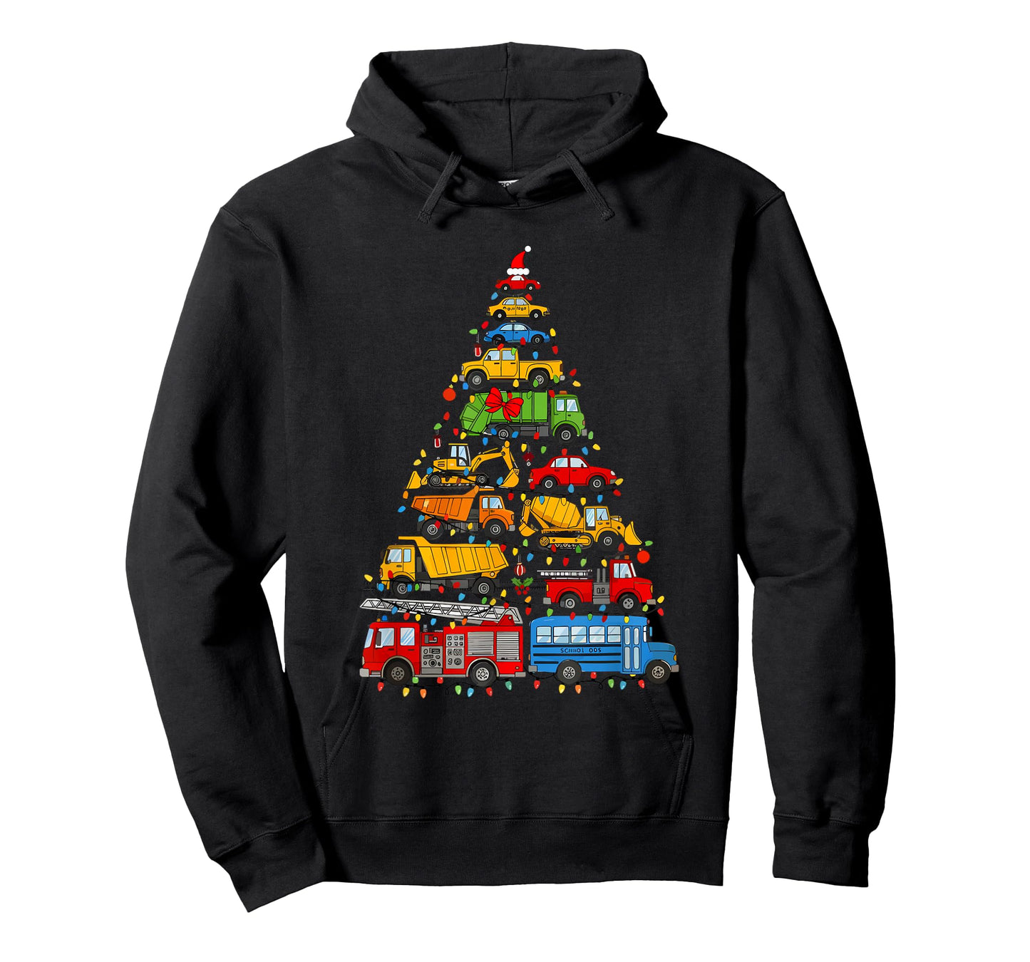 Funny Car Christmas Tree Xmas Light Cars Boys Kids Toddler T-Shirt