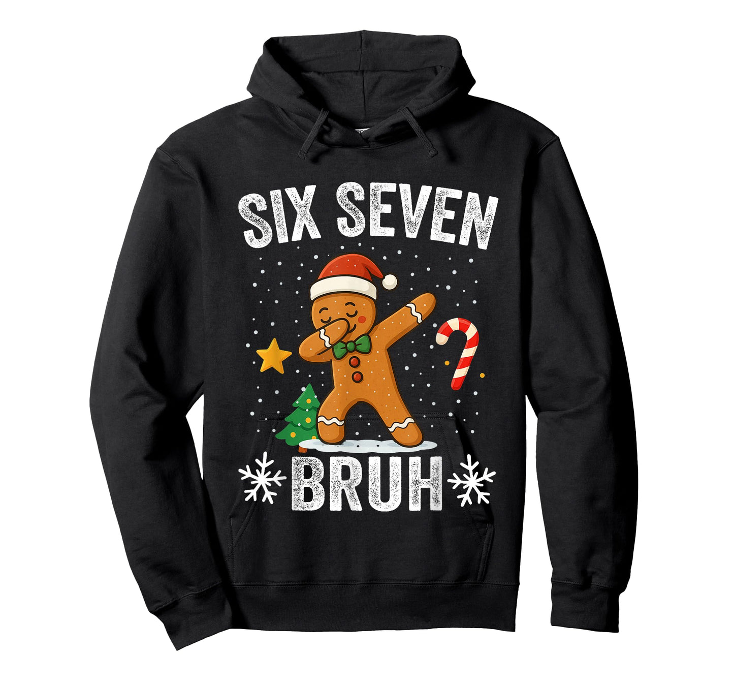 Six Seven Bruh Gingerbread Dabbing Funny Christmas 6 7 Meme T-Shirt