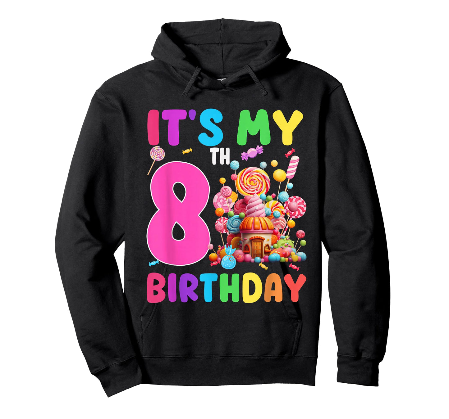 8 Year Old Girl Sweet Candy Theme It's My 8th Birthday T-Shirt