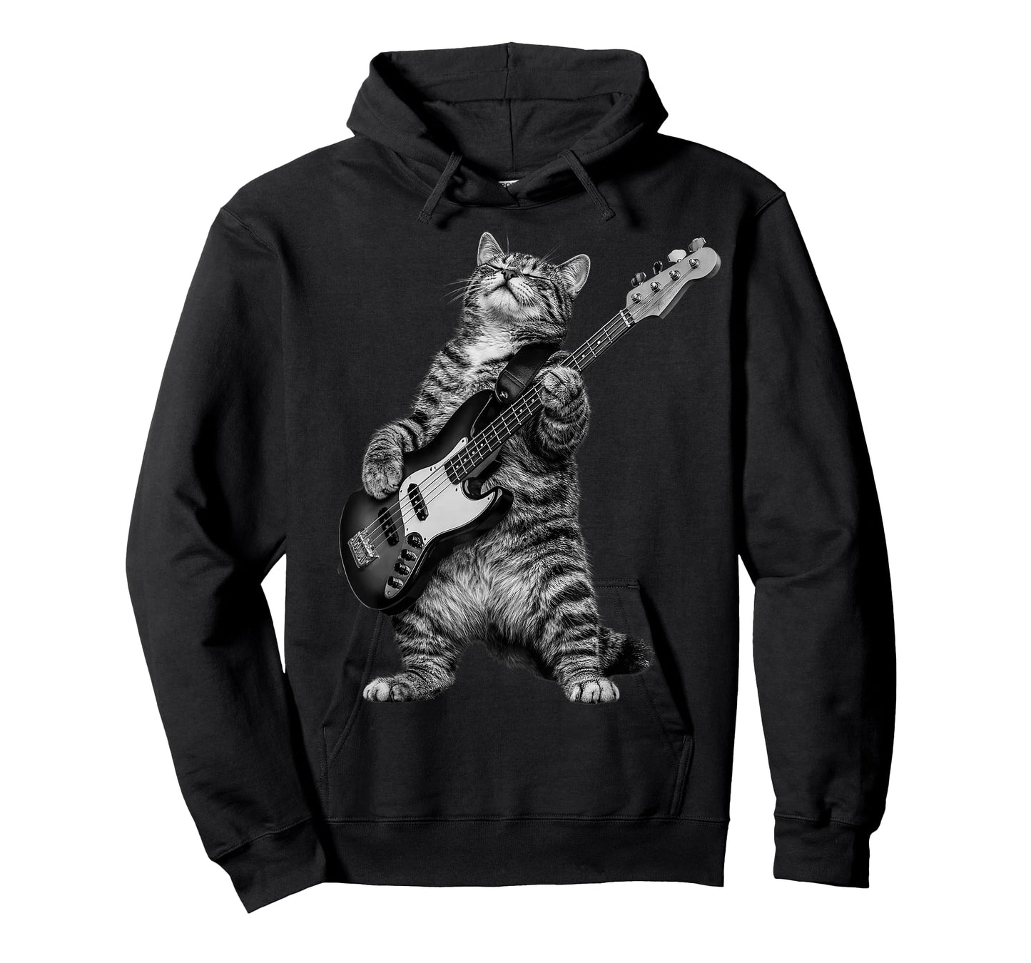 Bass Guitar Cat Retro Bassist Cat Vintage Music T-Shirt