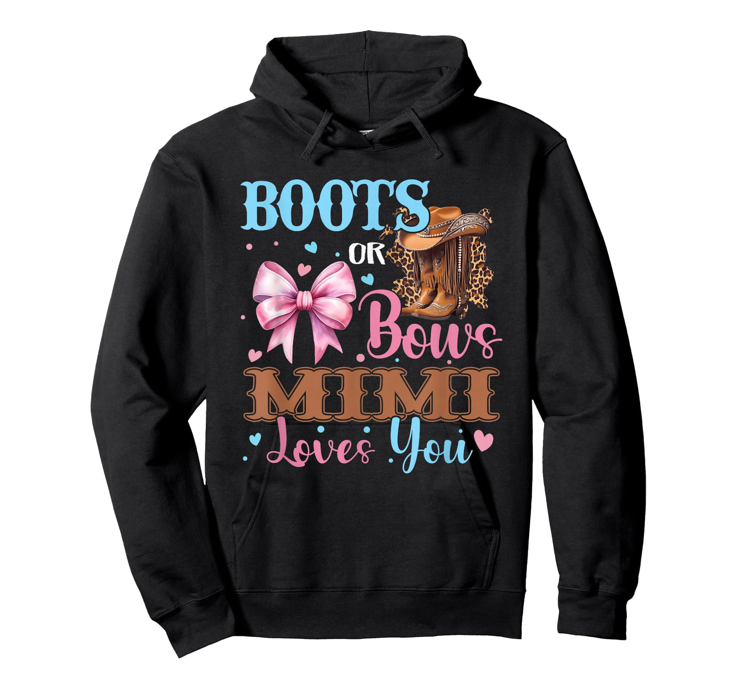 Boots or Bows Mimi Loves You Gender Reveal Family T-Shirt
