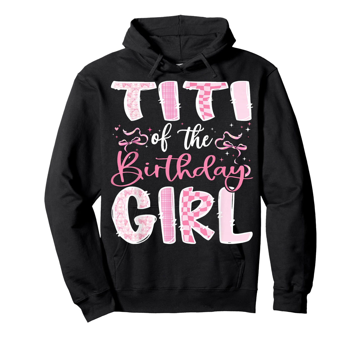 Titi of The Birthday Girl Pink Coquette Bow Family T-Shirt