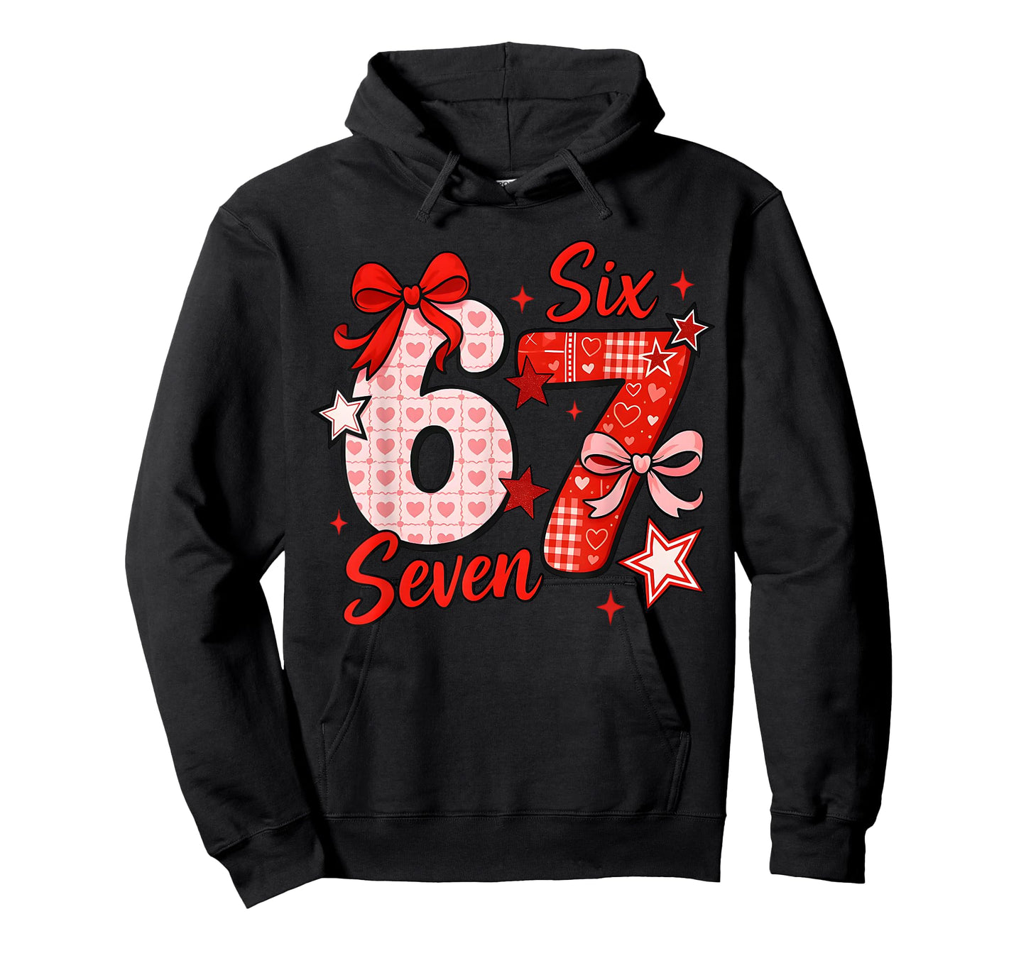 67 Six Seven Coquette Bow Girls Kids Valentines Day 6 7 Meme T-Shirt