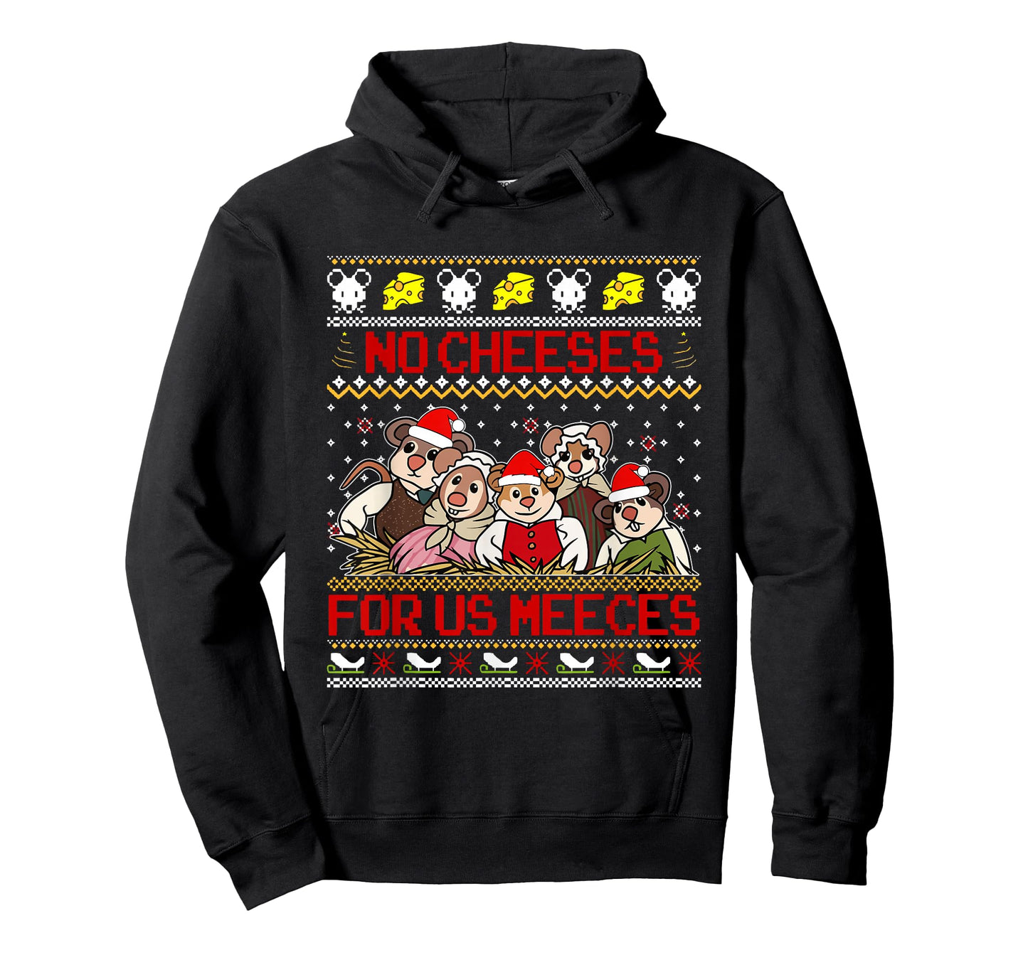 No Cheeses for Us Meeces Christmas Santa Mouse Cheese Lover T-Shirt