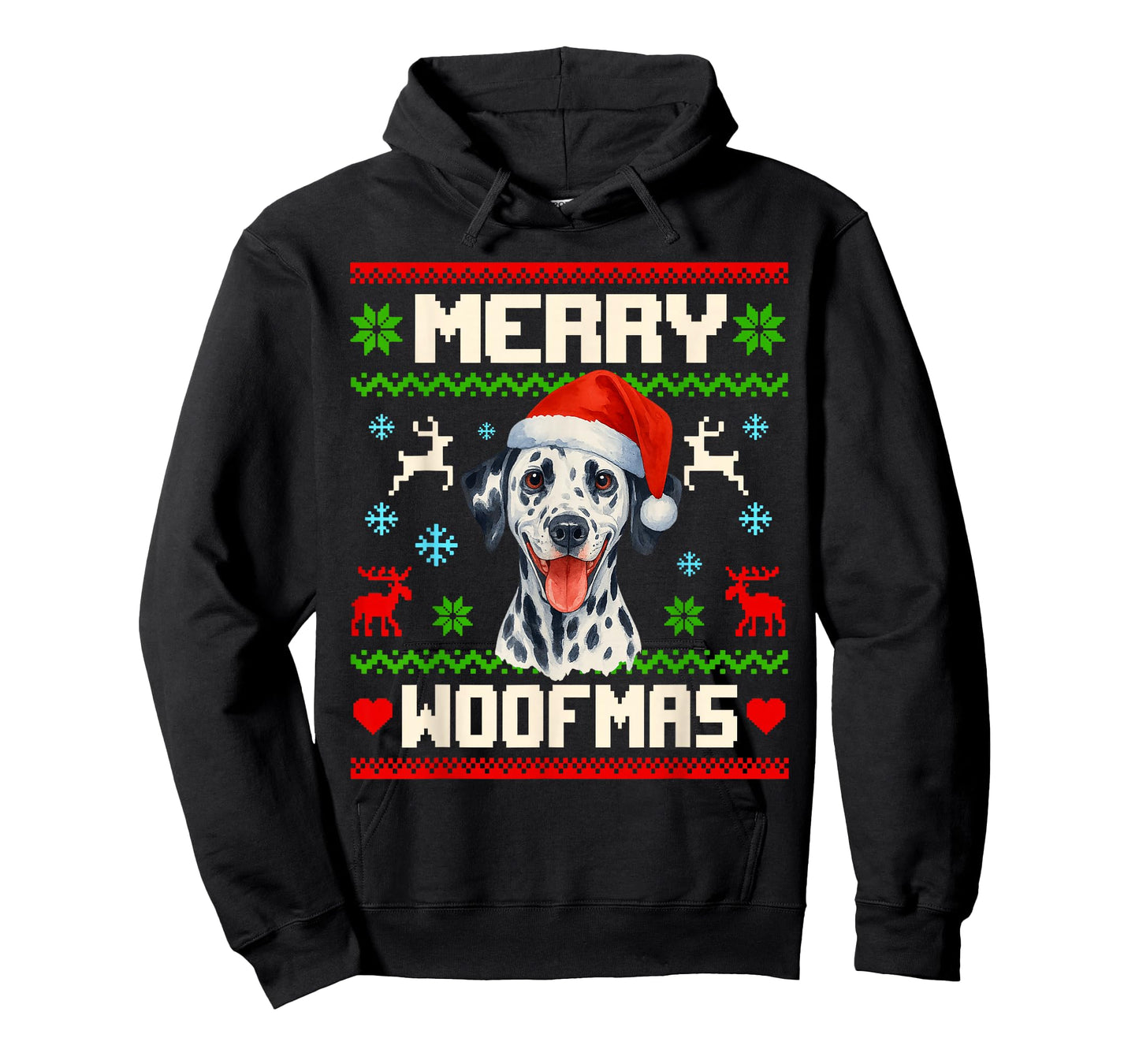 Dalmatian Dog Christmas Ugly Sweater Pet Dog Lover Xmas T-Shirt