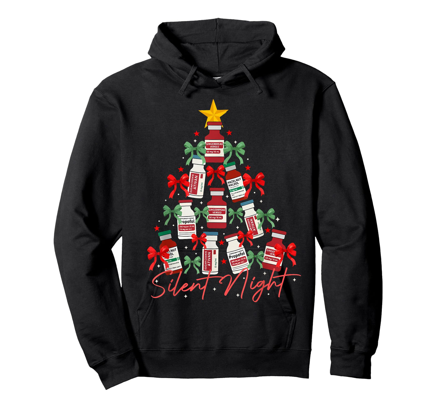 Funny Santa Propofol Silent Night ICU Nurses Merry Christmas T-Shirt