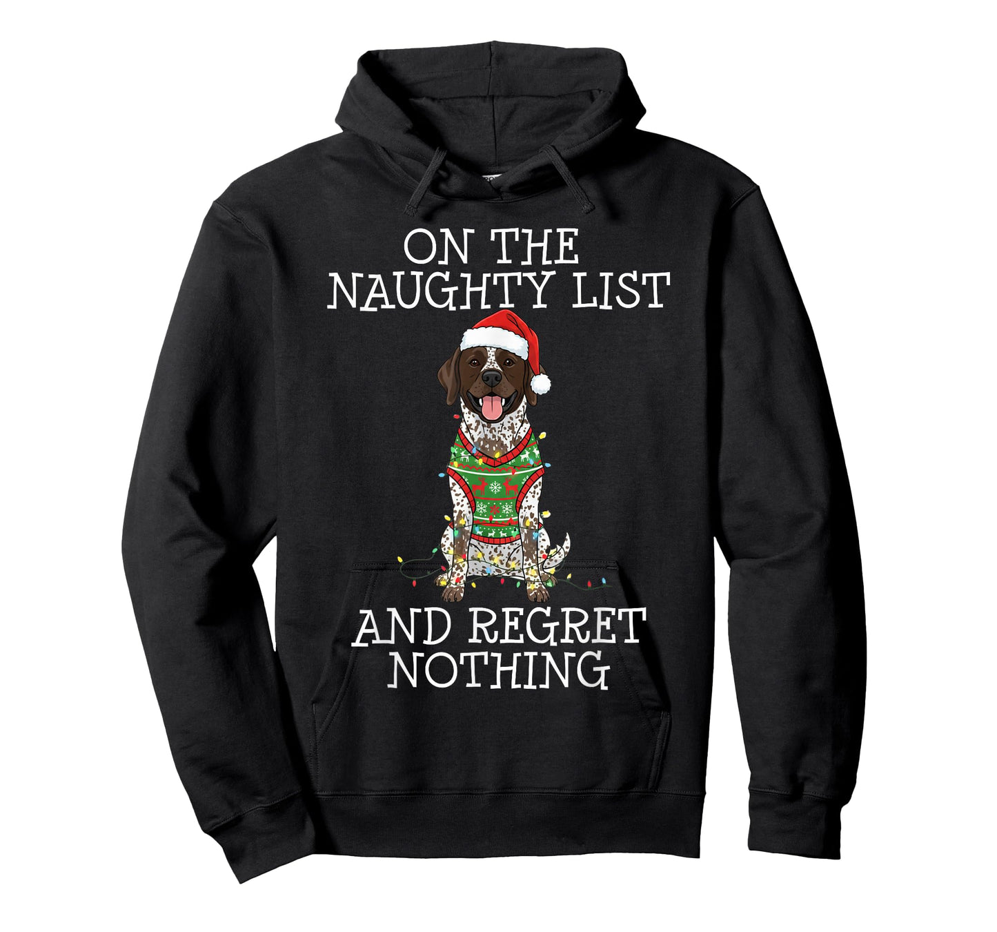 Funny Christmas German Shorthaired Pointer Naughty List T-Shirt