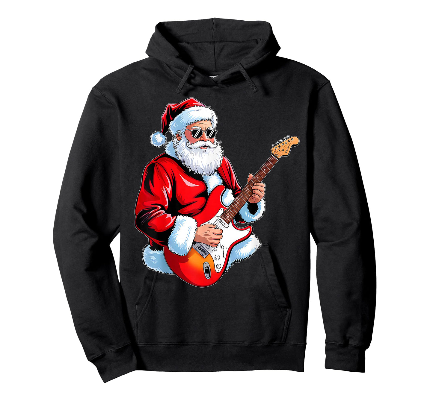 Rock Guitar Santa Christmas Music Men Boy Funny Xmas Pajamas T-Shirt