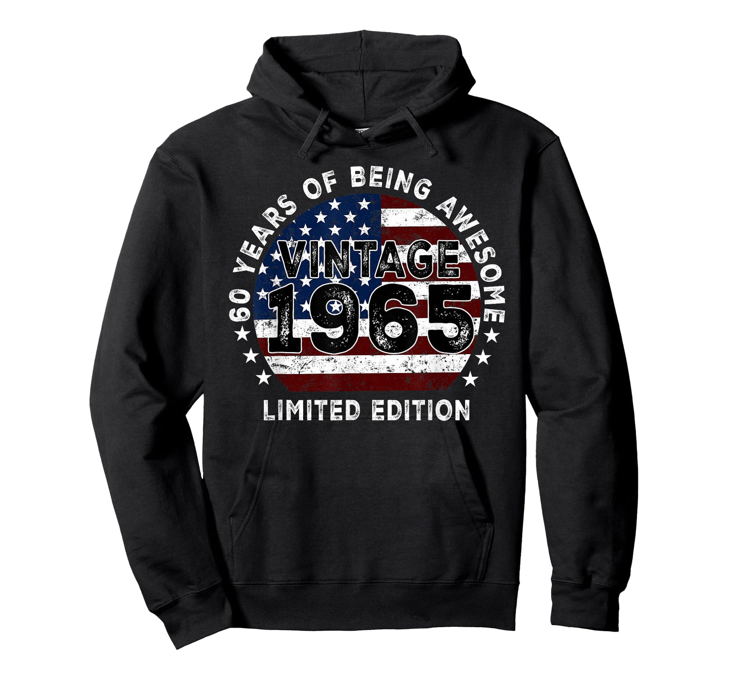 Vintage 1965 American Flag 60th Birthday Gifts 60 Year Old T-Shirt