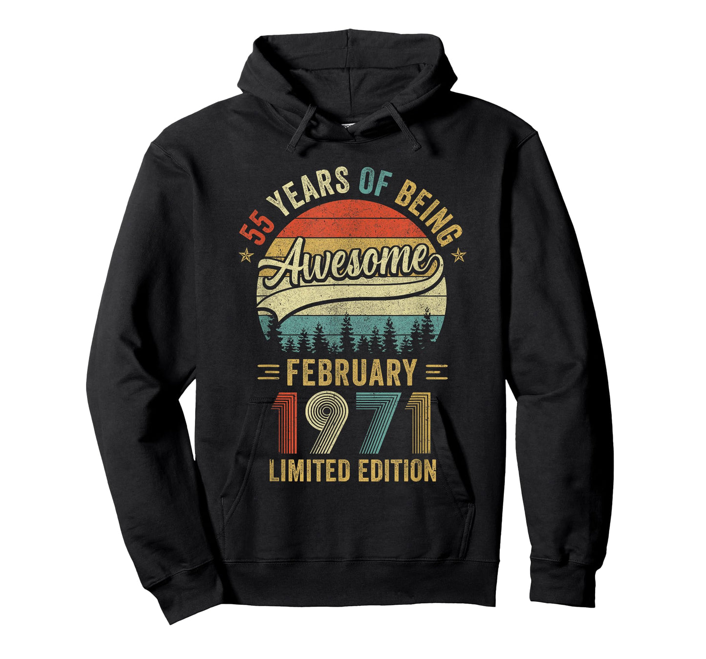 Vintage February 1971 Old 55Th Birthday Men Women T-Shirt