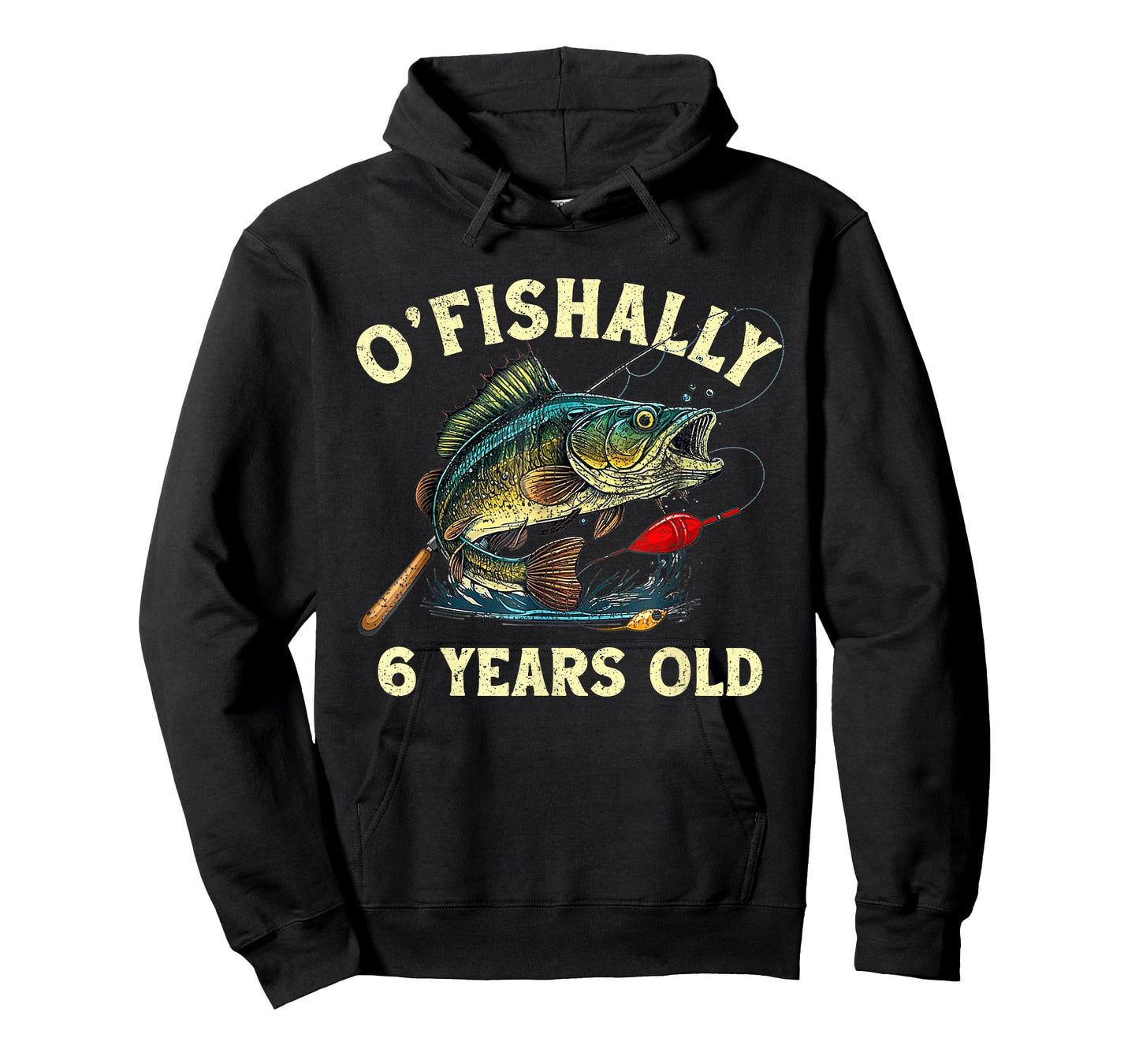 Vintage O'Fishally 6 Years Old Fishing 6th Birthday Boy T-Shirt