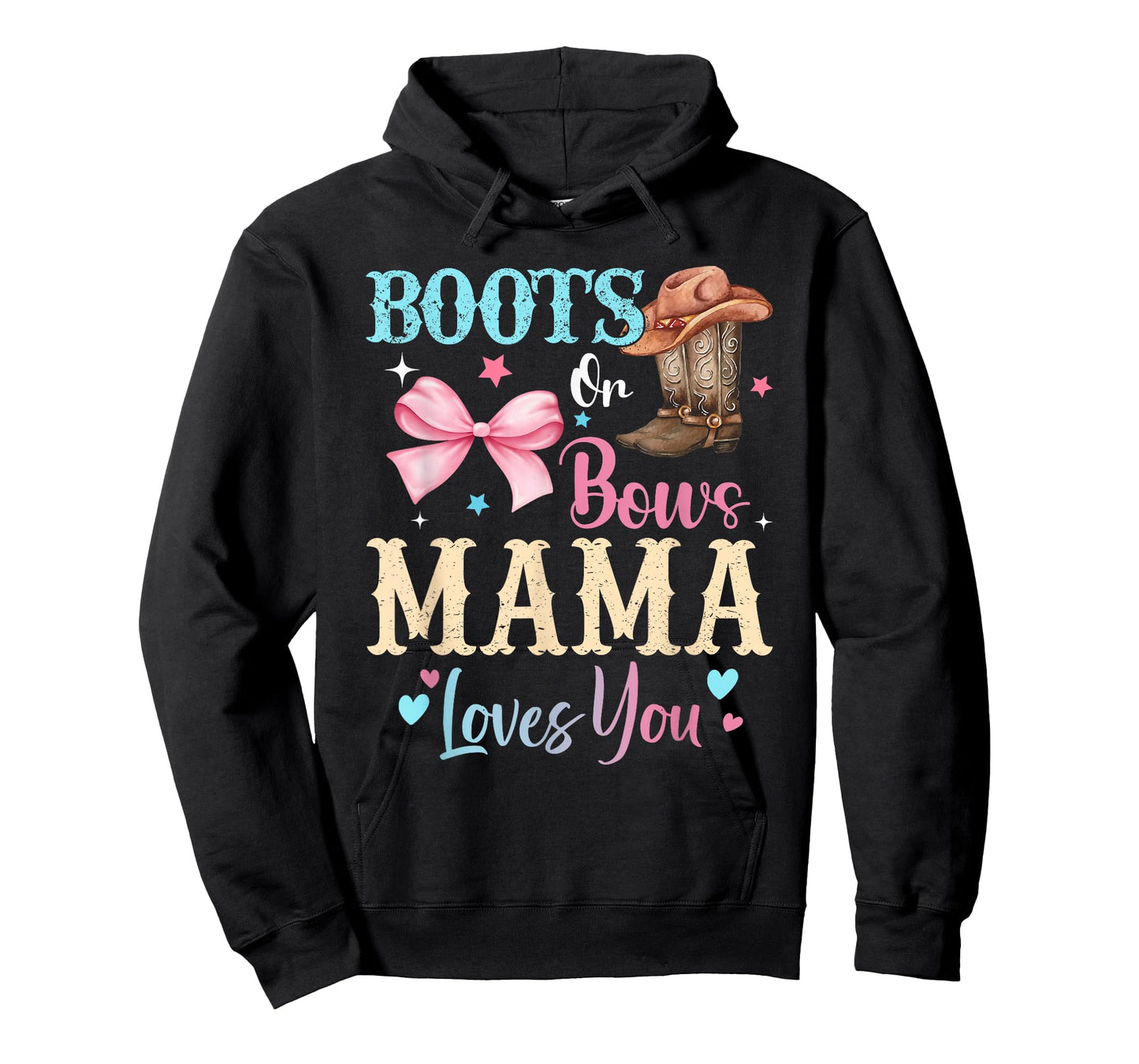 Boots or Bows Mama Loves You Gender Reveal Family T-Shirt