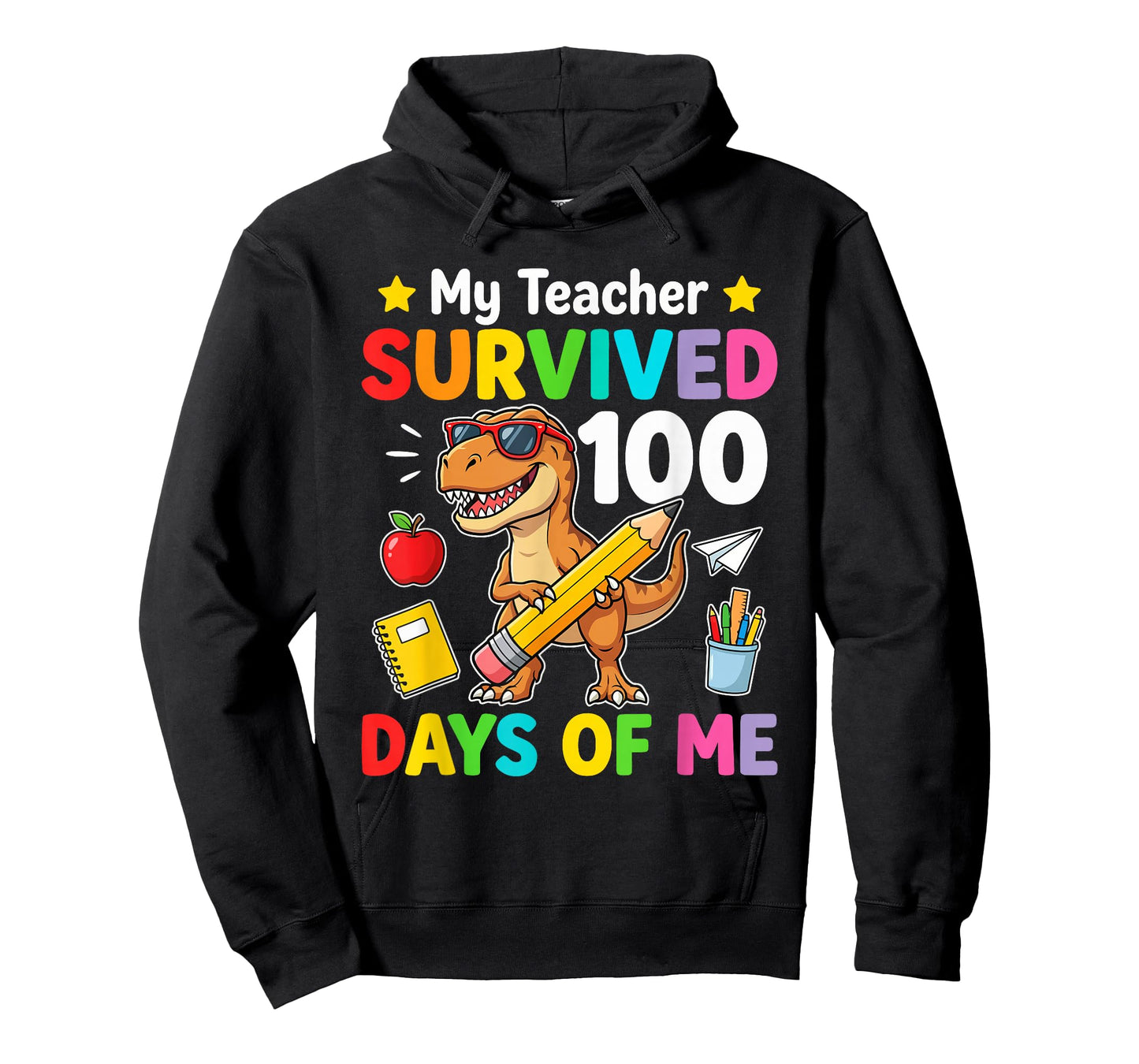 Cool 100 Days Students Boys 100 Days of School Kids Dinosaur T-Shirt