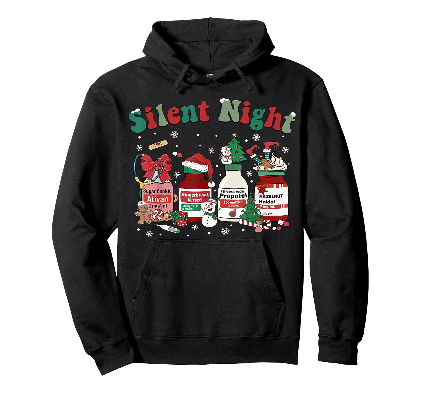 Xmas Propofol Silent Night ICU Nurse Funny Christmas Nursing T-Shirt