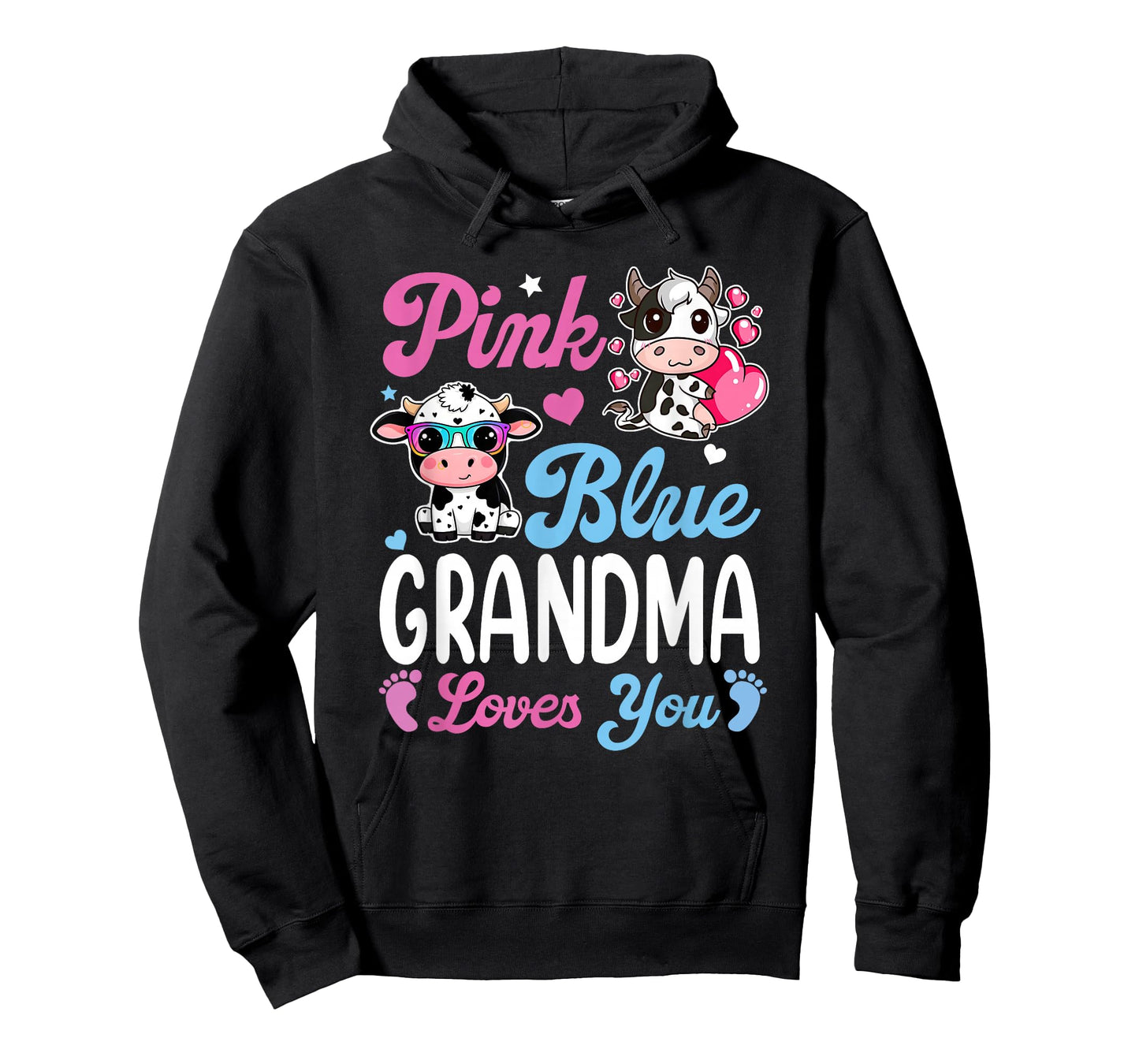 Pink Or Blue Grandma Loves You Cow Baby Gender Reveal T-Shirt