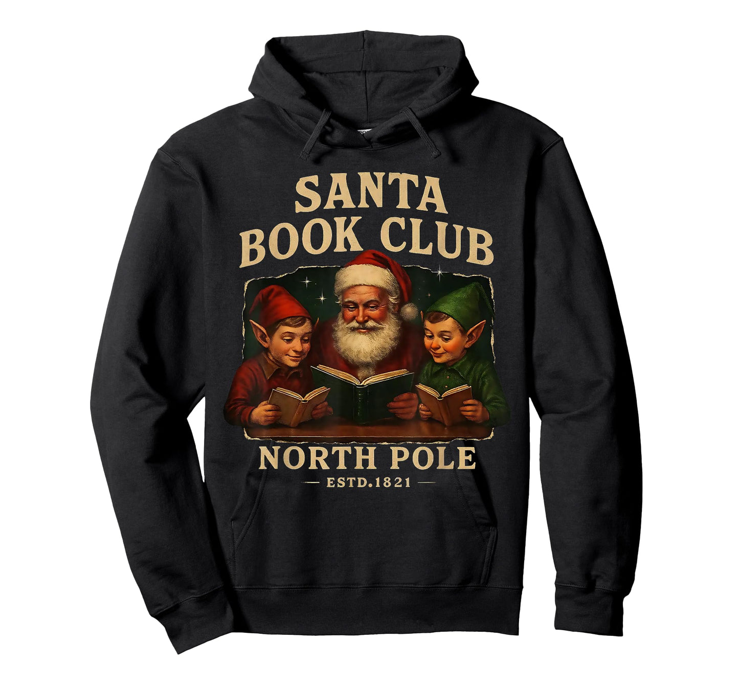 Santa Book Club North Pole Vintage Christmas T-Shirt